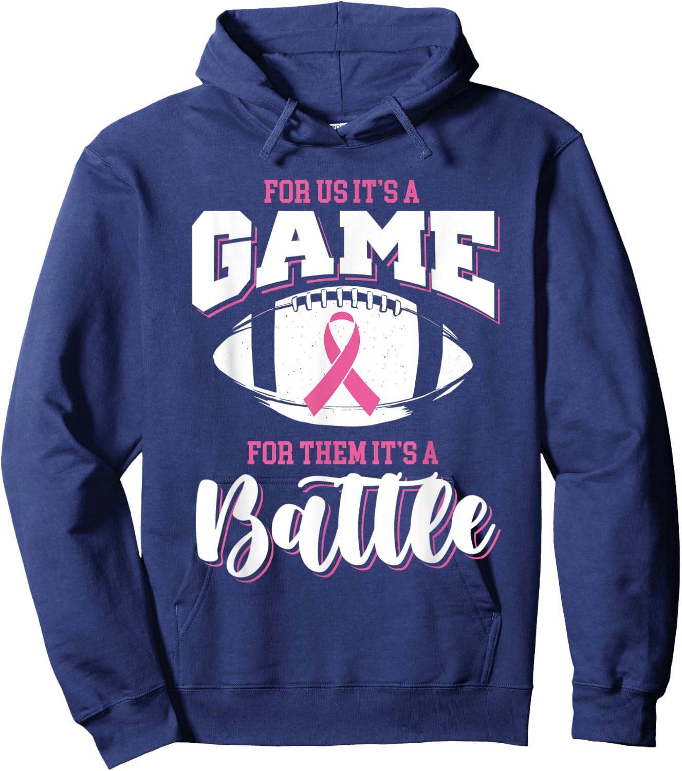 Football It's a battle breast cancer awareness Hoodie - Hoodie | Navy