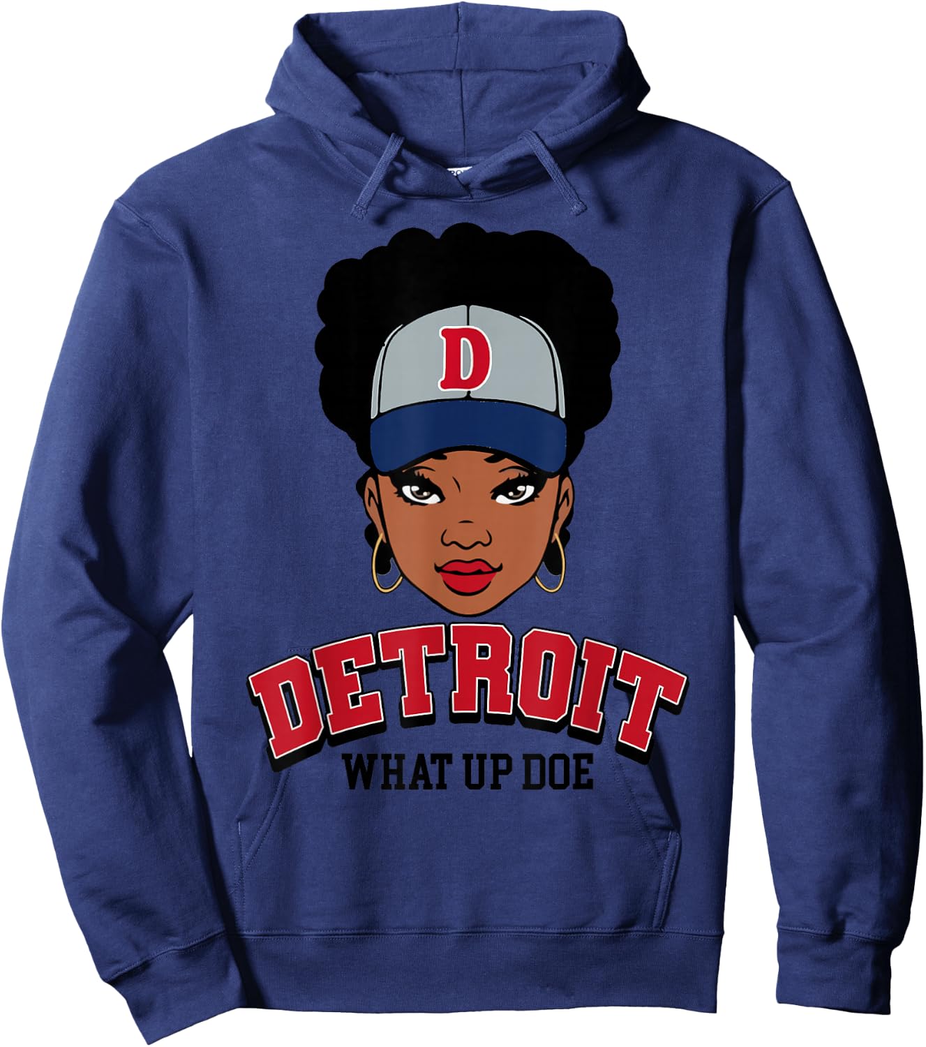 What Up Doe 313 Detroit Melanin Black Girl Hoodie - Hoodie | Navy