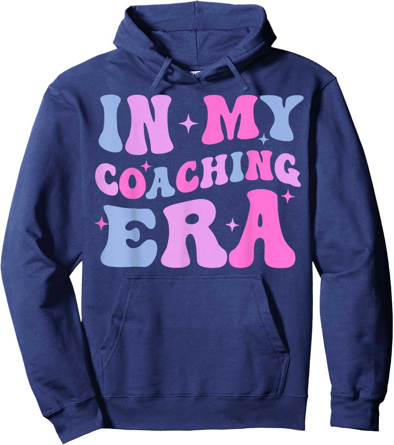 In My Coaching Era Retro Groovy Hoodie - Hoodie | Navy