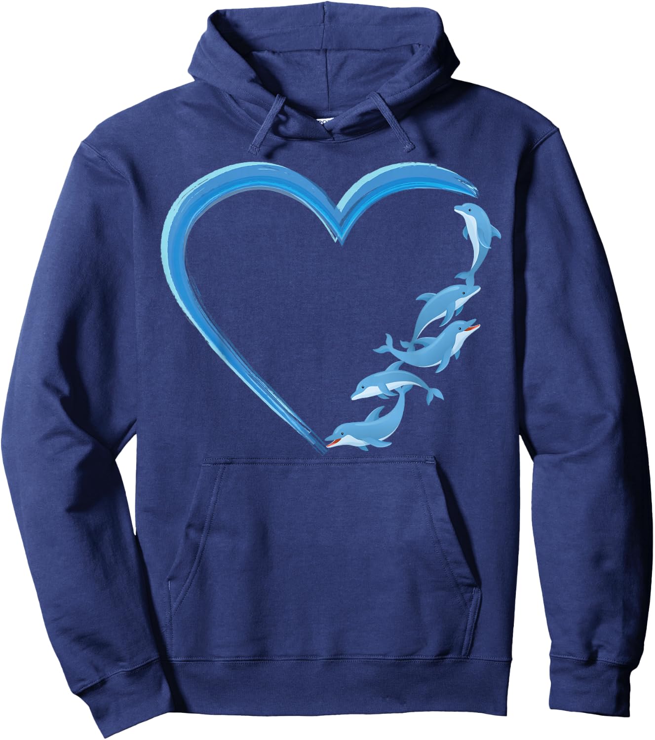 Dolphin Heart Hoodie - Hoodie | Navy