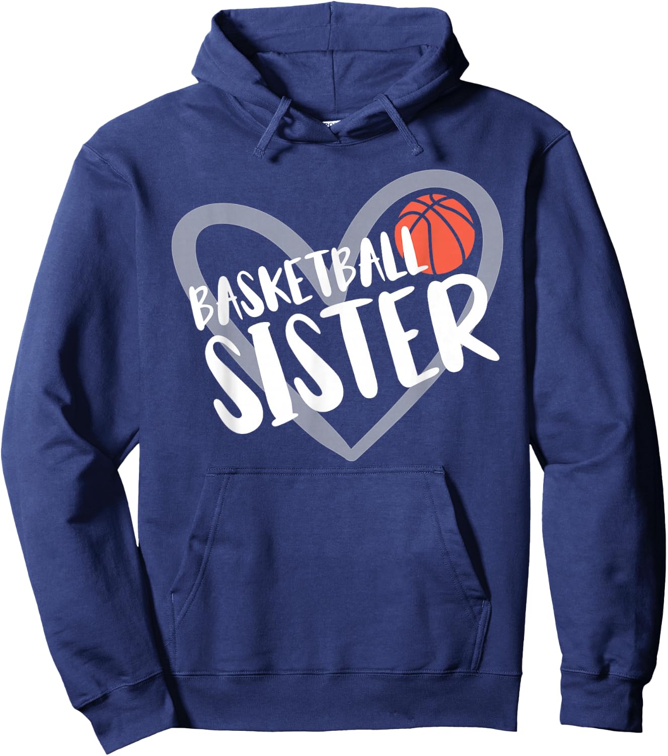 Basketball Sister Heart Hoodie - Hoodie | Navy