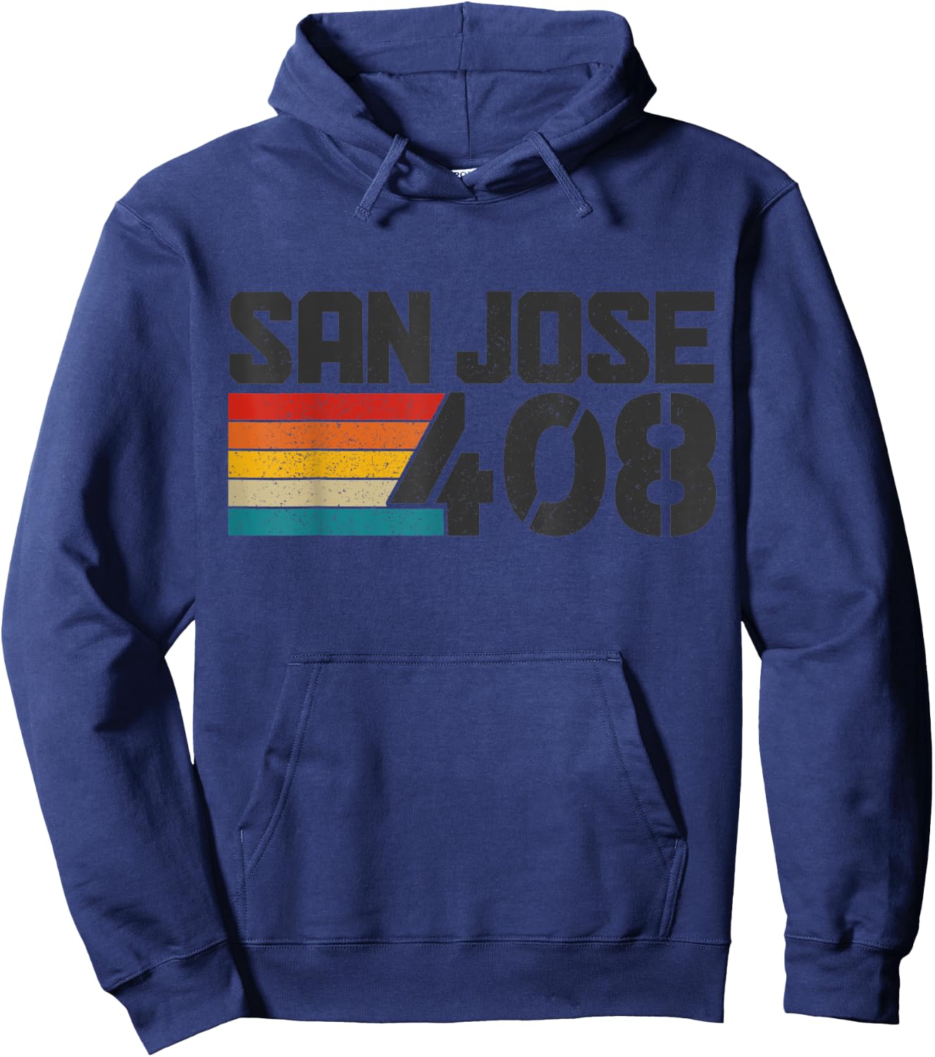 San Jose California 408 Area Code Pride Vintage Hoodie - Hoodie | Navy