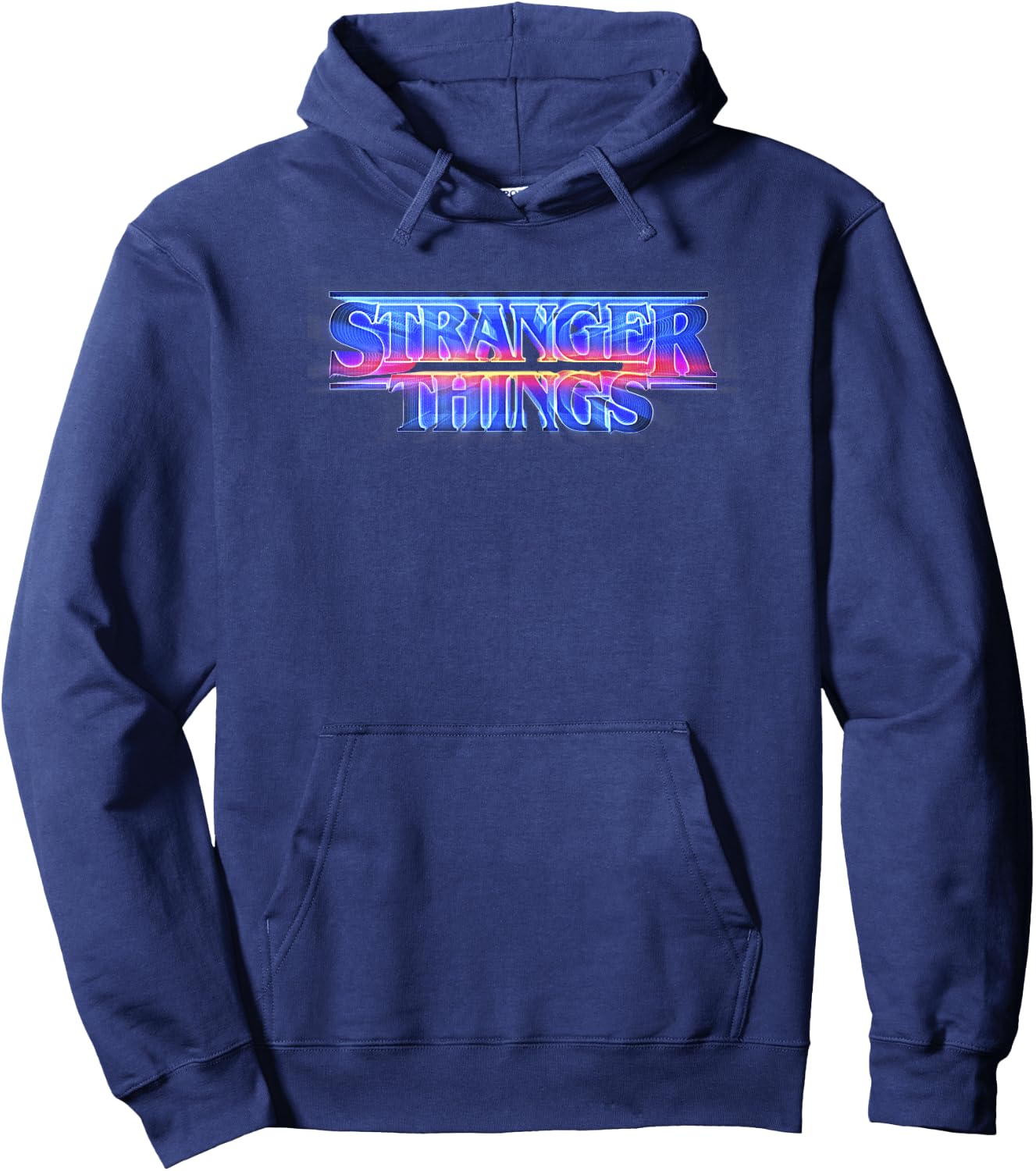 Stranger Things 80's TV Retro Title Logo Hoodie - Hoodie | Navy
