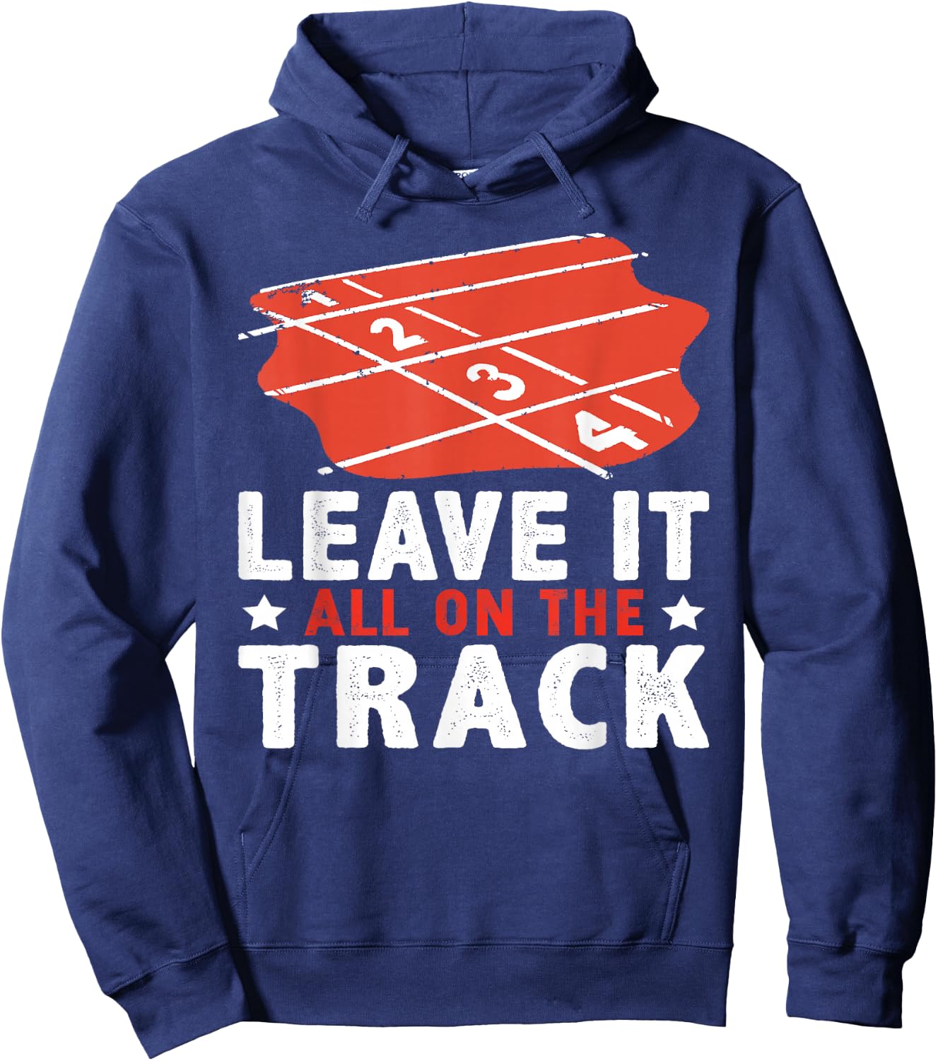 Leave It All On The Track Track And Field Hoodie - Hoodie | Navy