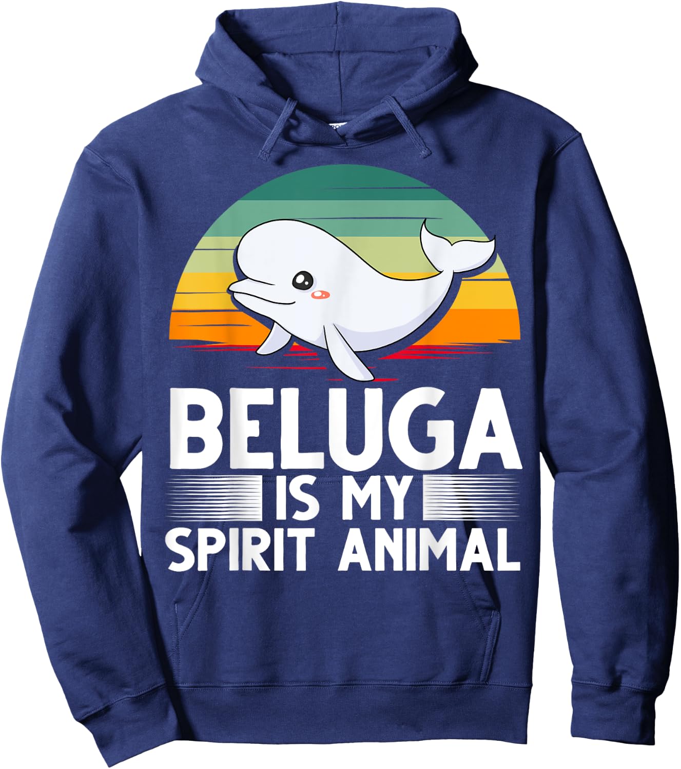 Beluga Whale Baby Animal Hoodie - Hoodie | Navy
