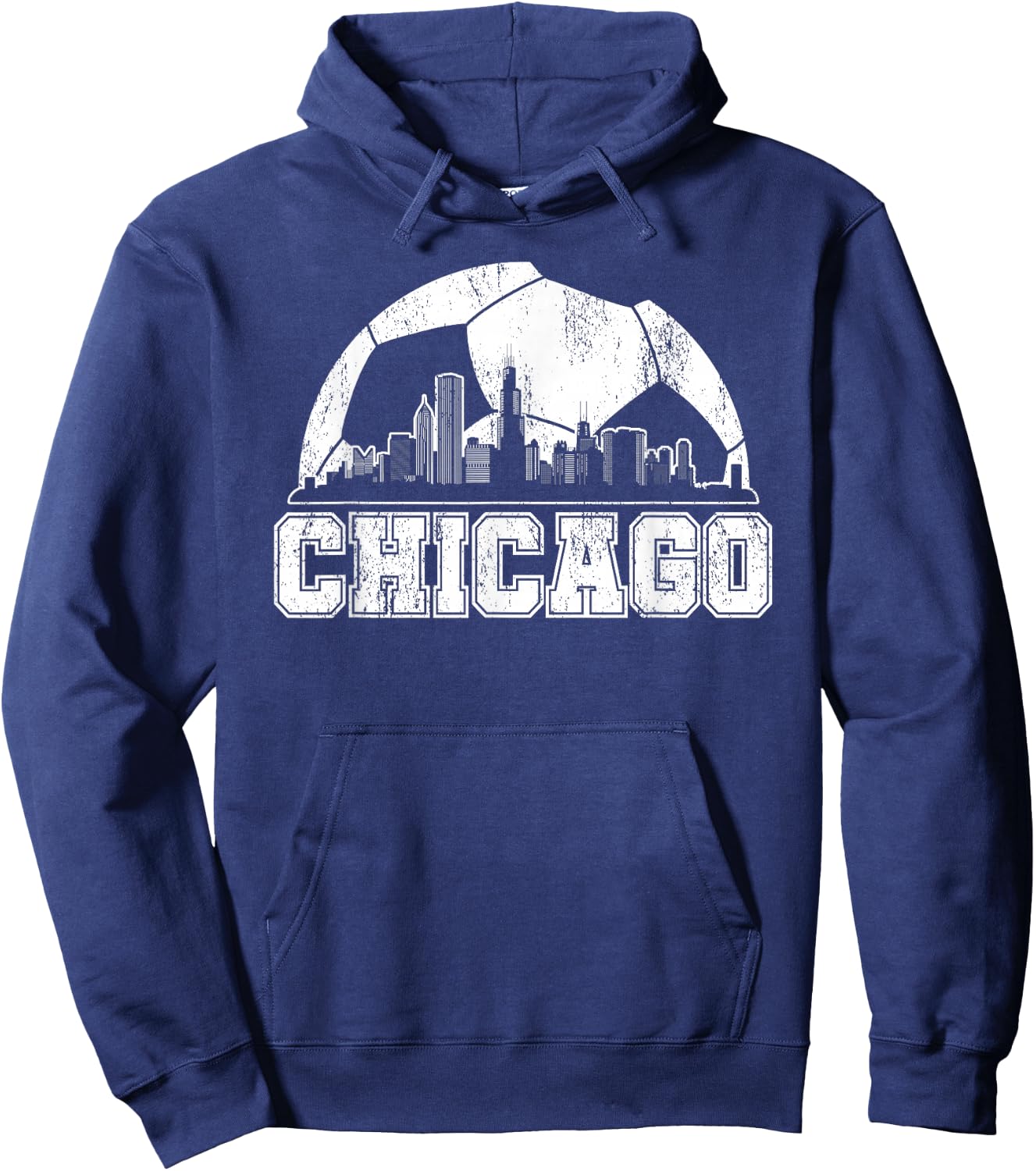 Chicago Skyline Soccer Lover Hoodie - Hoodie | Navy