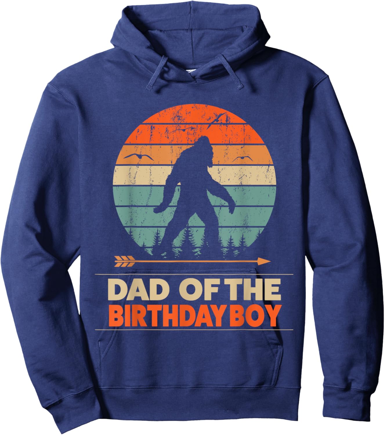 Dad of the Birthday Boy Bigfoot Birthday Hoodie - Hoodie | Navy