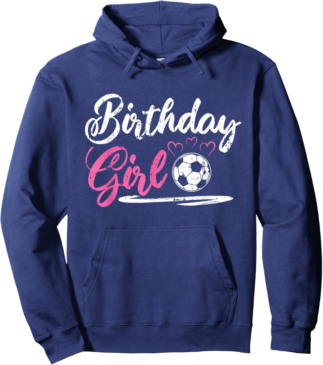 Cool Soccer Birthday Girl Hoodie - Hoodie | Navy