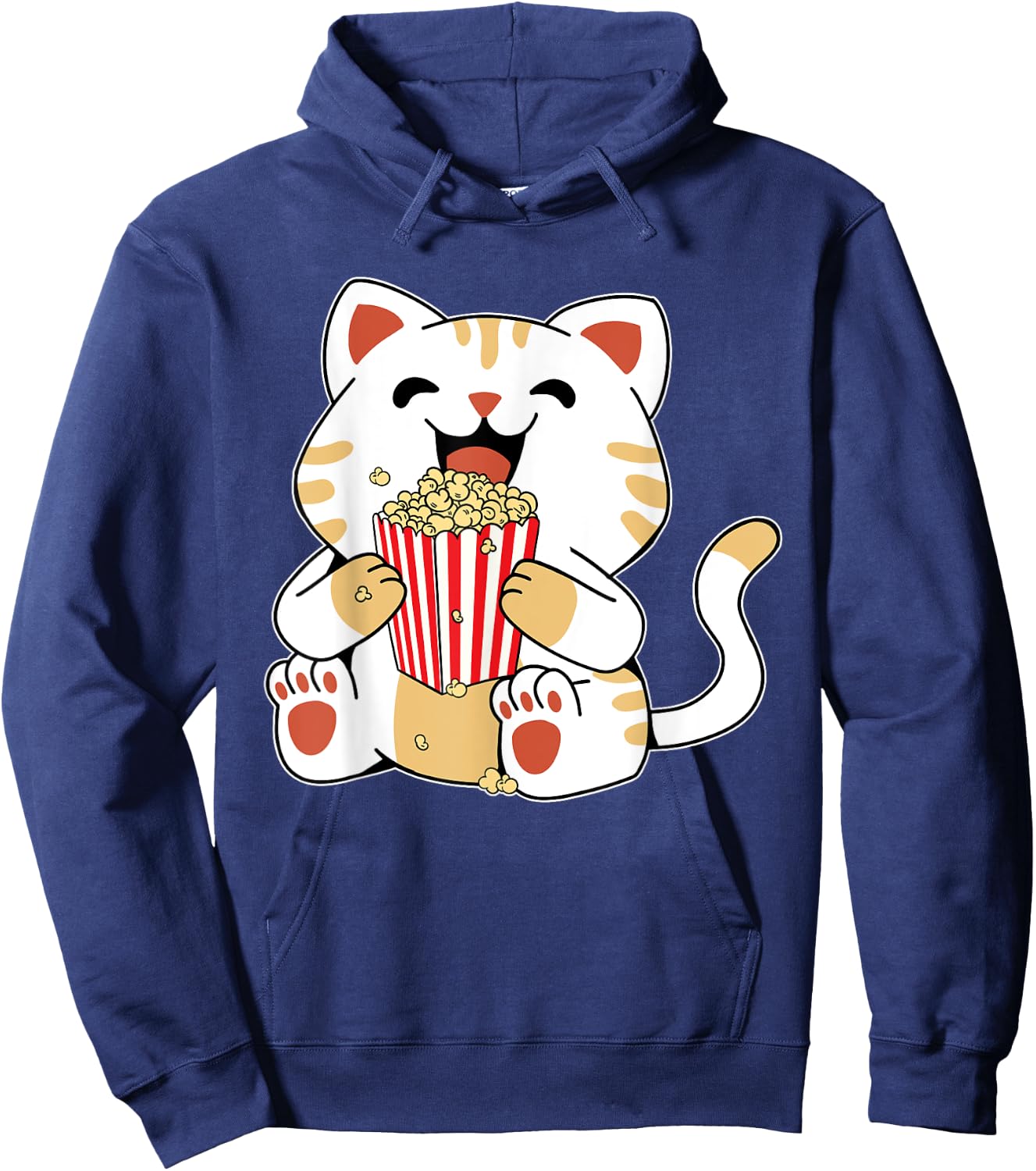 Cat Popcorn Kids Cute Funny Movie Night Hoodie - Hoodie | Navy