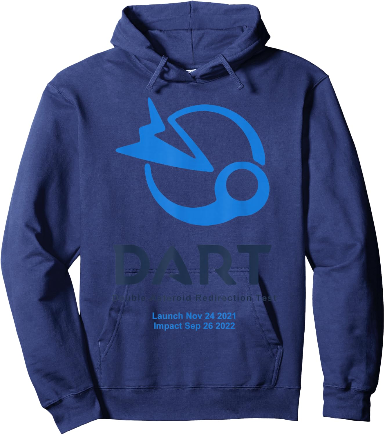 DART mission logo launch impact (blue) Hoodie - Hoodie | Navy