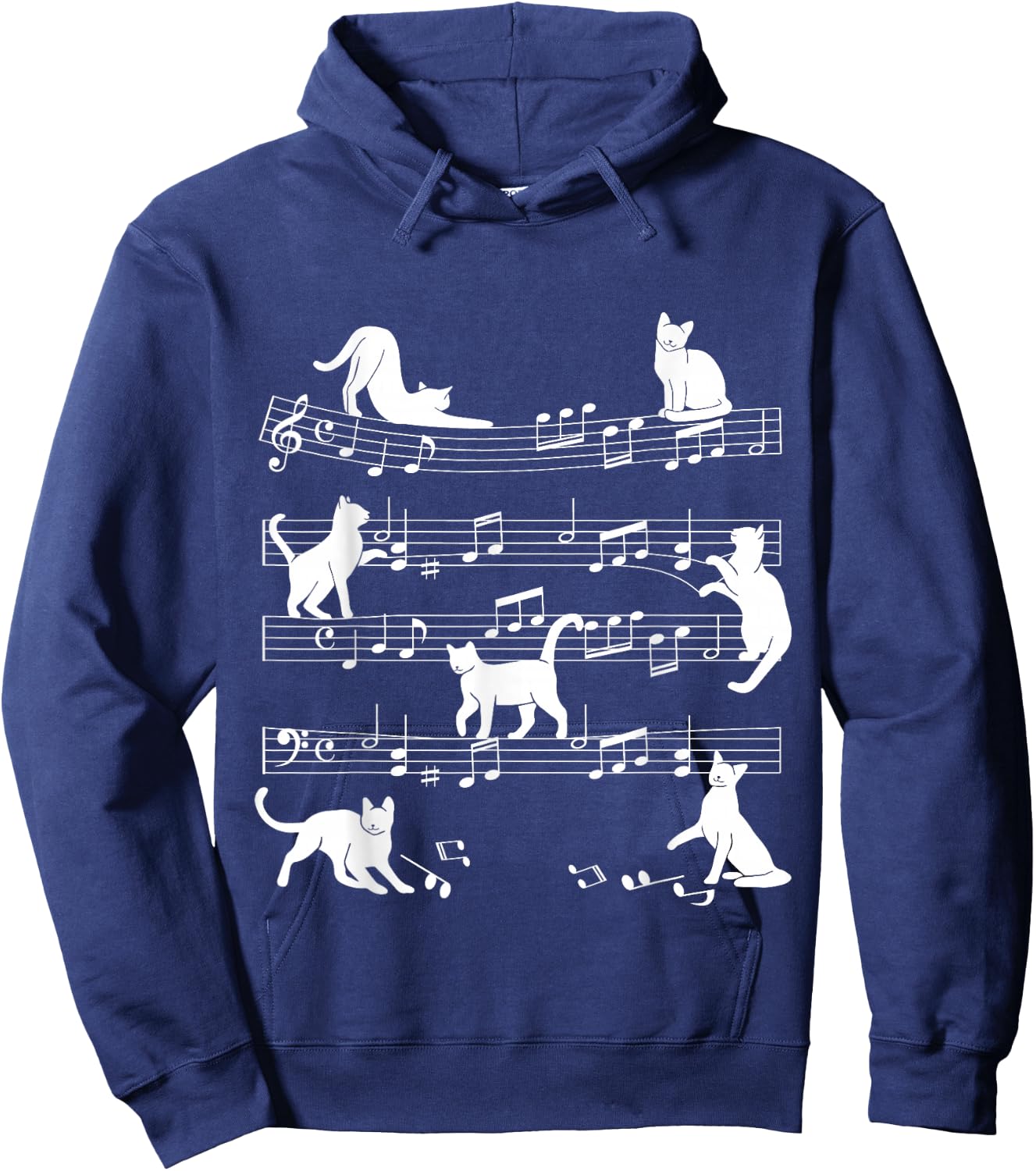 Cat Music Pet Cat Design Women Girls Kids Hoodie - Hoodie | Navy