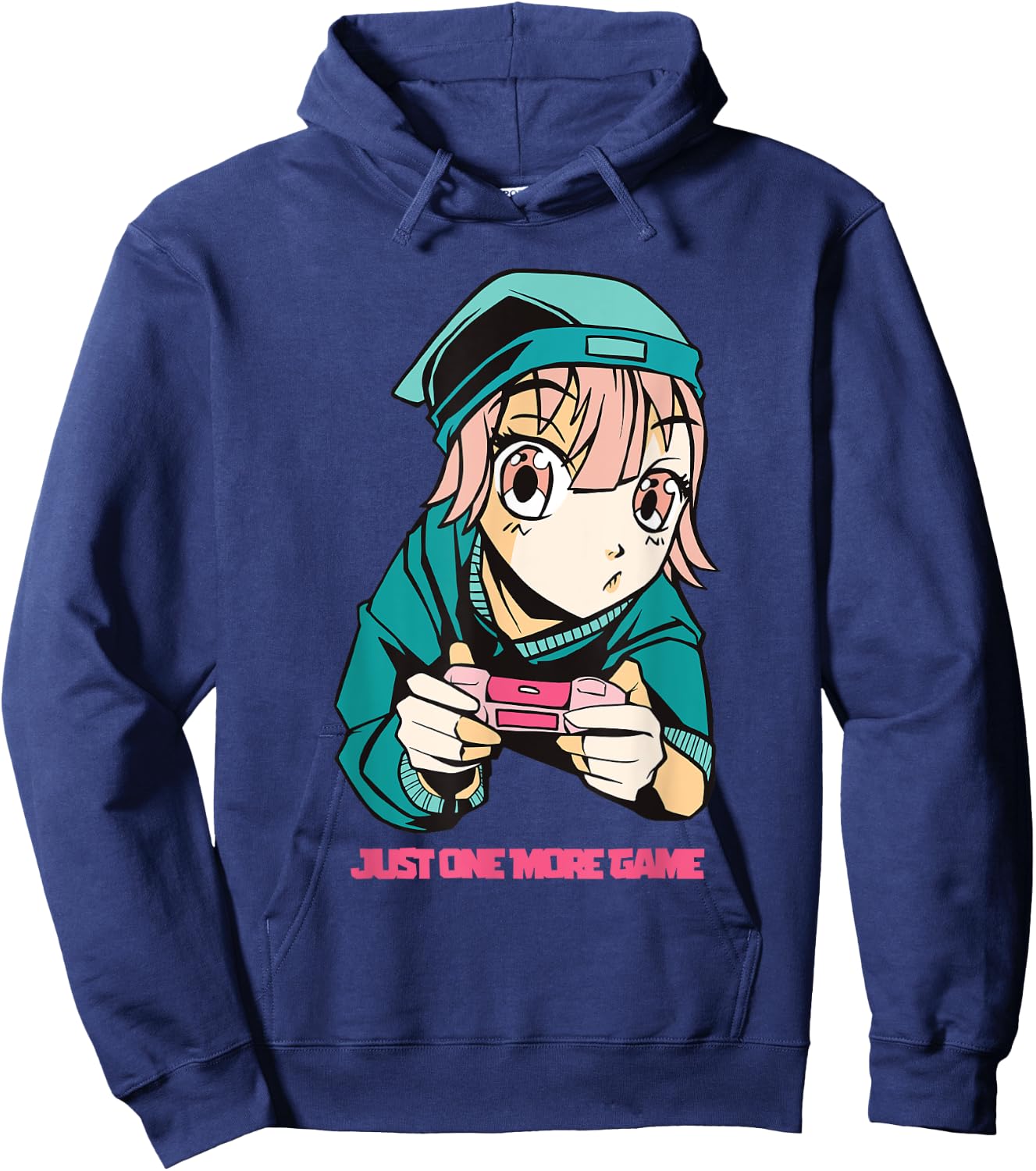 Just one more Game Anime Girls Gamer Lover Hoodie - Hoodie | Navy