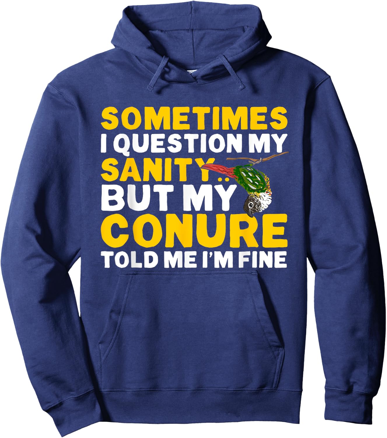 Green Cheek Conure Parrot Bird Conure Hoodie - Hoodie | Navy