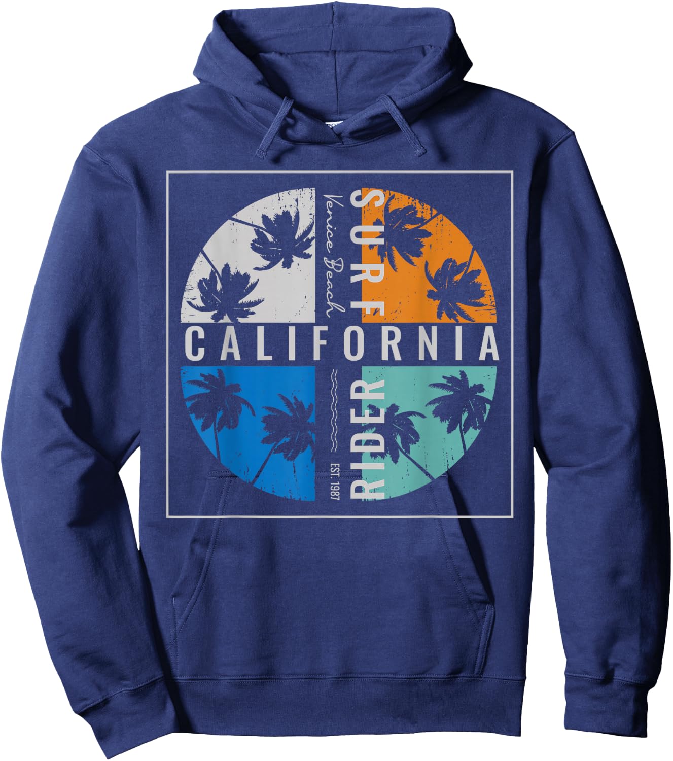 California Surf Rider Venice Beach Est 1987 Hoodie - Hoodie | Navy