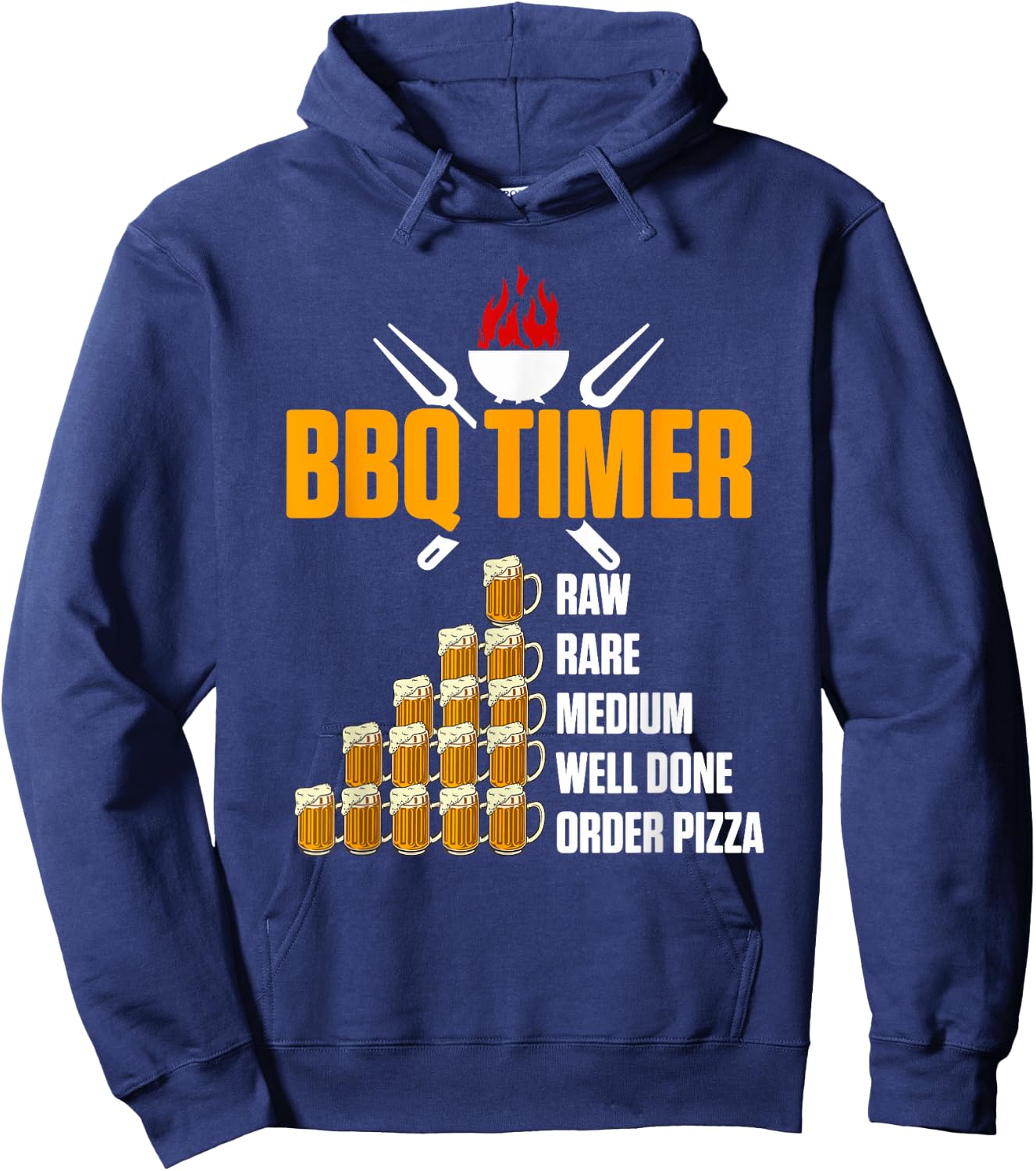 Barbecue BBQ Timer - Grill Beer Grill Hoodie - Hoodie | Navy