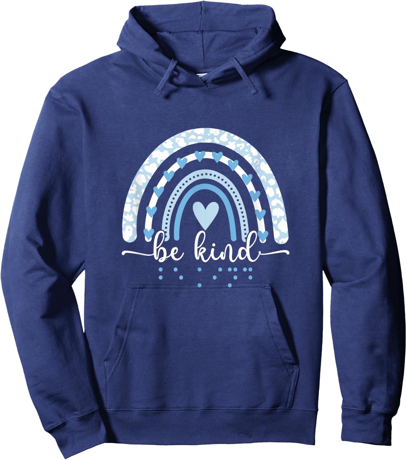 Be Kind Blind Awareness braille Hoodie - Hoodie | Navy