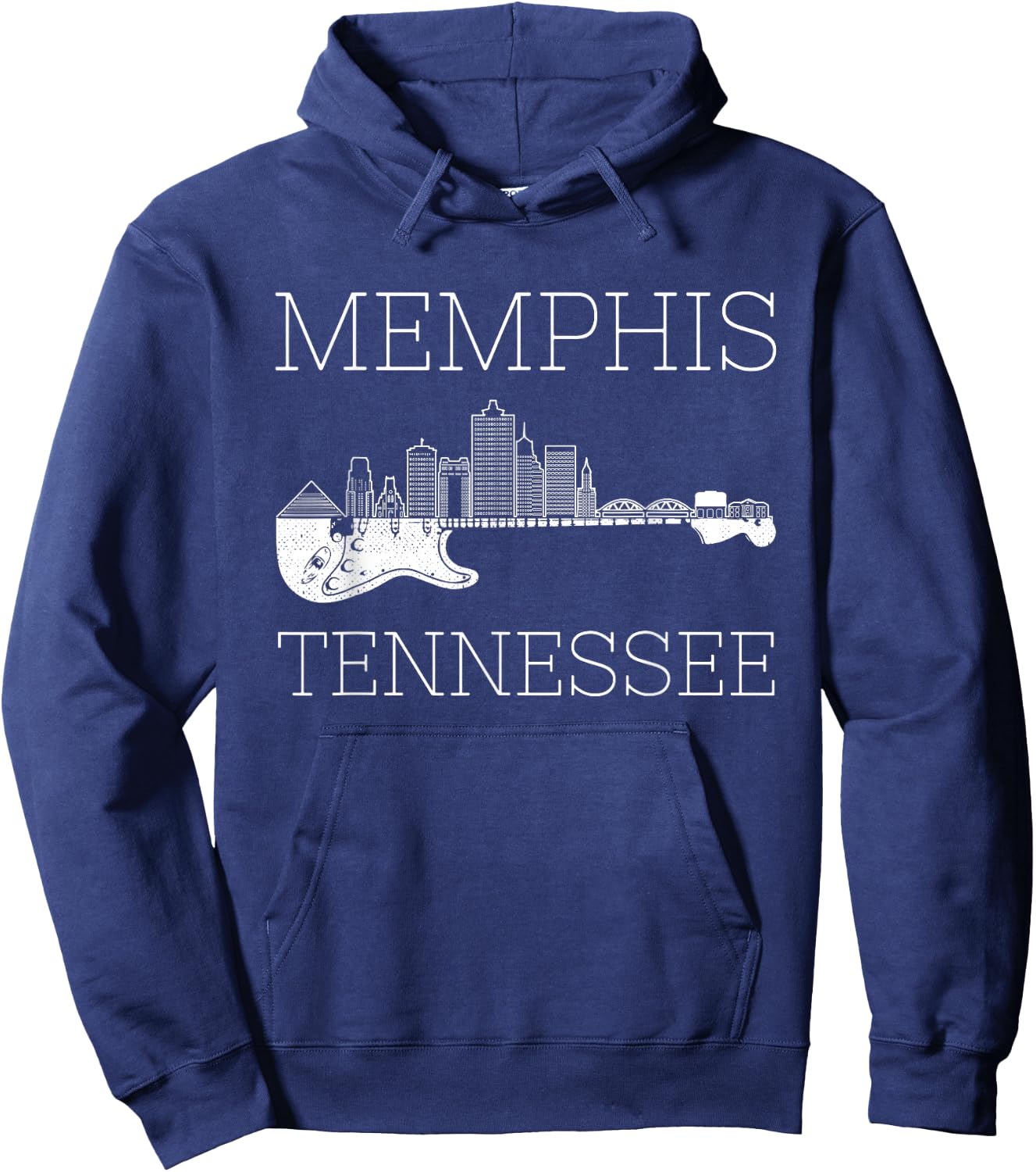 Souvenir Memphis Guitar Music Tennessee Memphis Hoodie - Hoodie | Navy