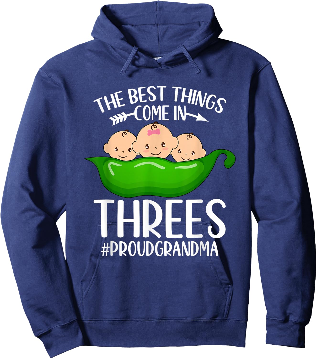 Proud Grandma of Triplets Triplet Grandma Hoodie - Hoodie | Navy