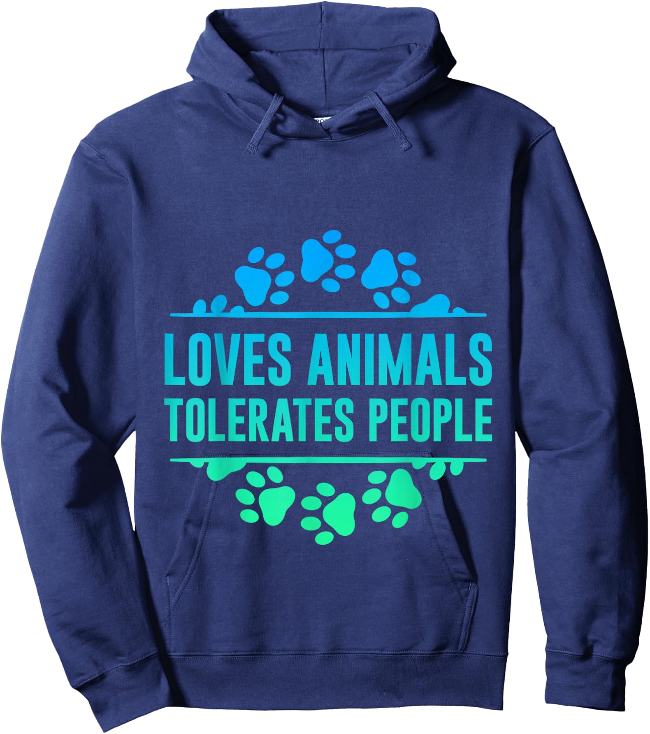 Loves Animals Tolerates People Hoodie - Hoodie | Navy