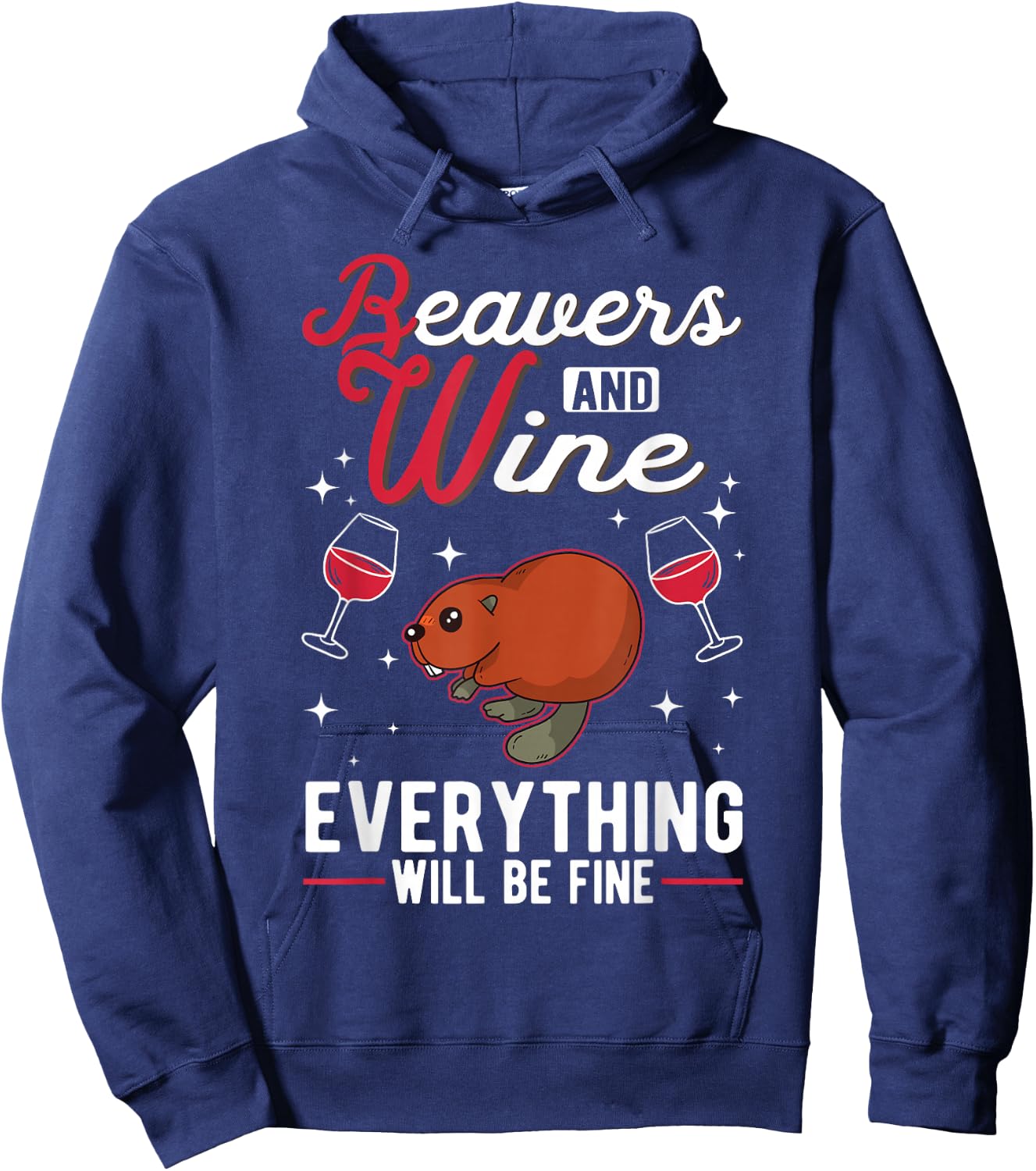 Beaver and wine beaver dam beaver Hoodie - Hoodie | Navy