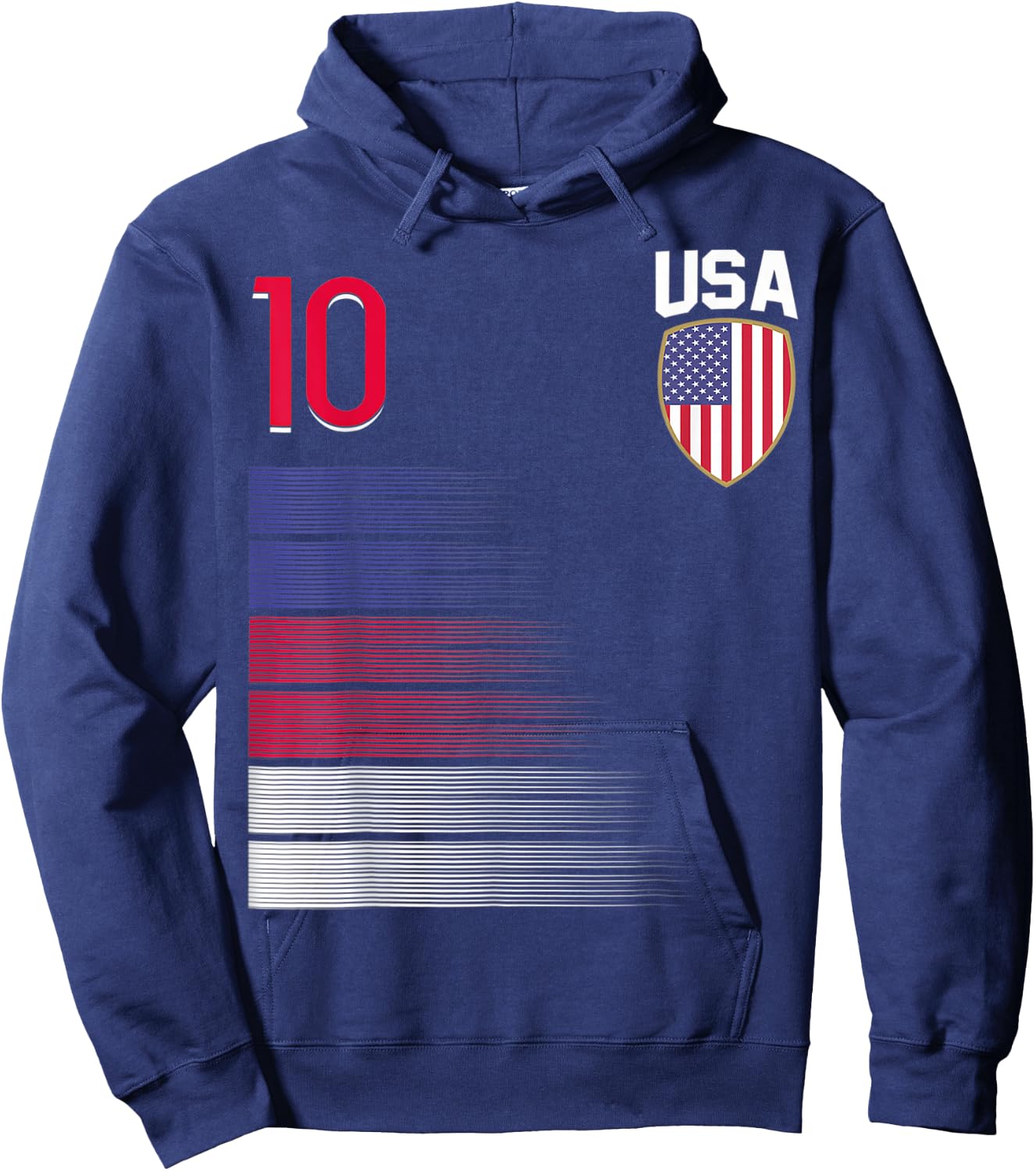 USA Soccer Ball Flag Jersey Hoodie - Hoodie | Navy