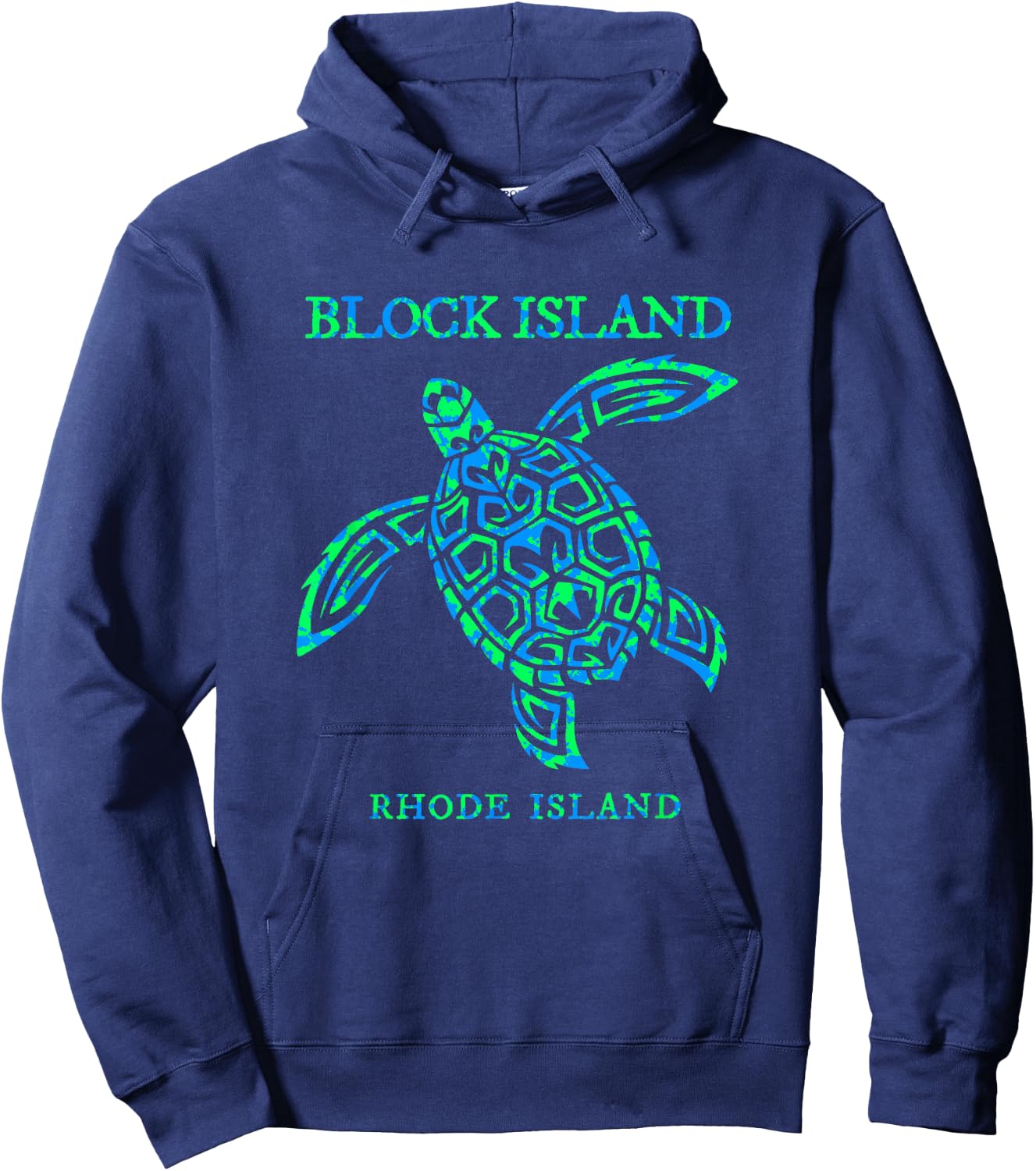 Block Island Rhode Island Sea Turtle Boys Girls Hoodie - Hoodie | Navy