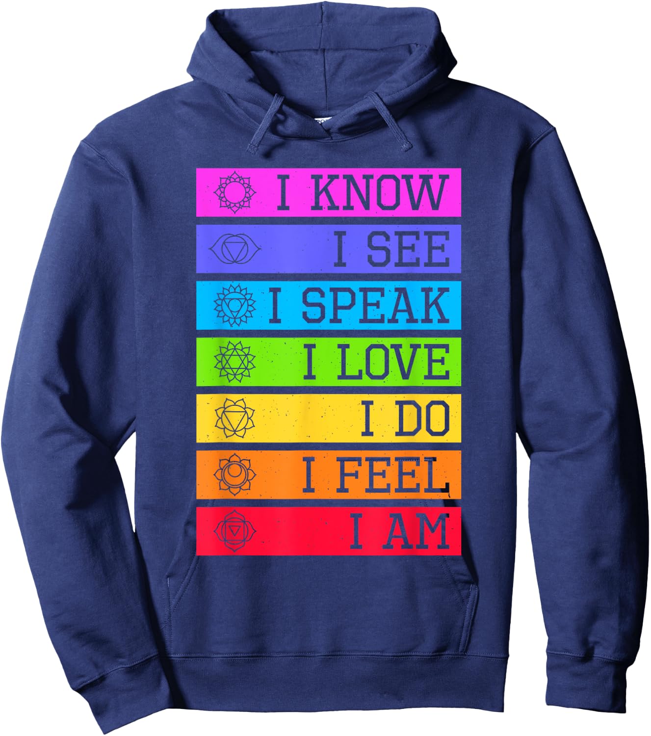 Namaste Yoga Meditation 7 Chakras Spiritual Hoodie - Hoodie | Navy
