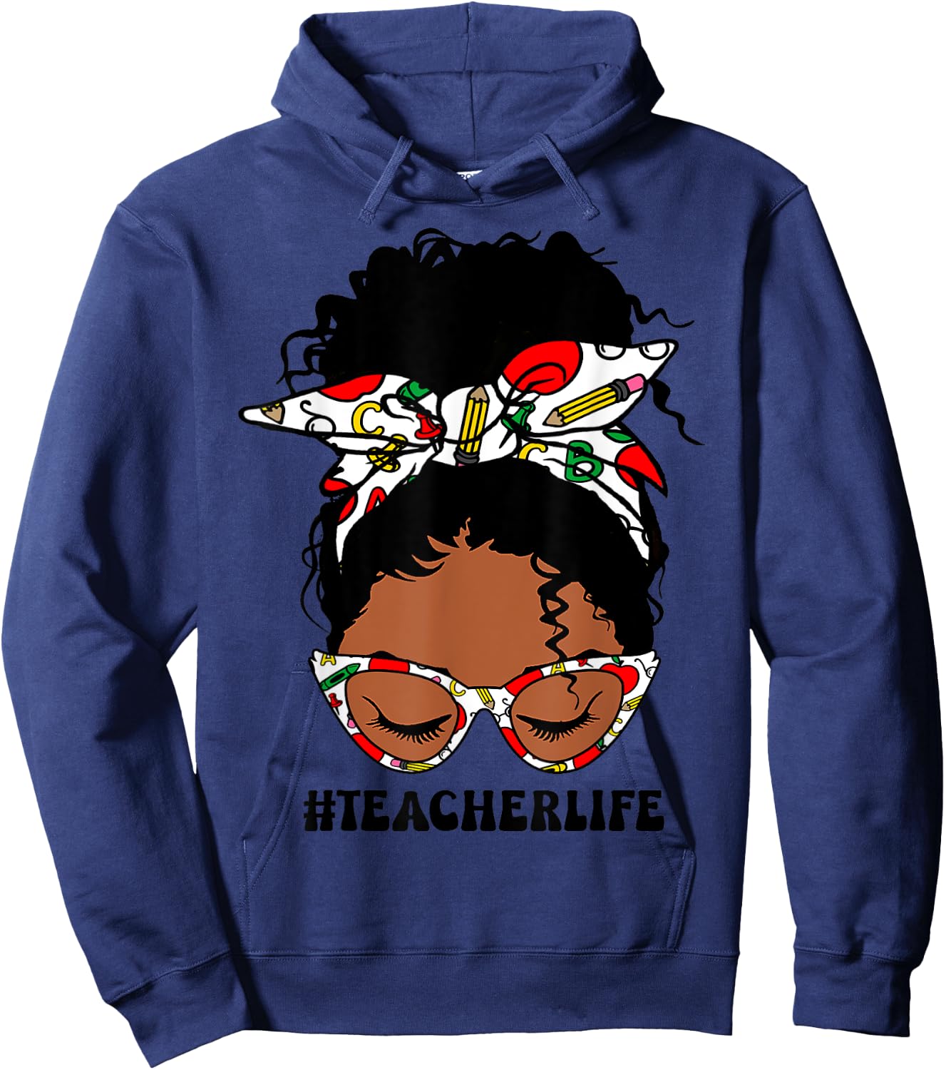 Melanin Black Teacher Hoodie - Hoodie | Navy