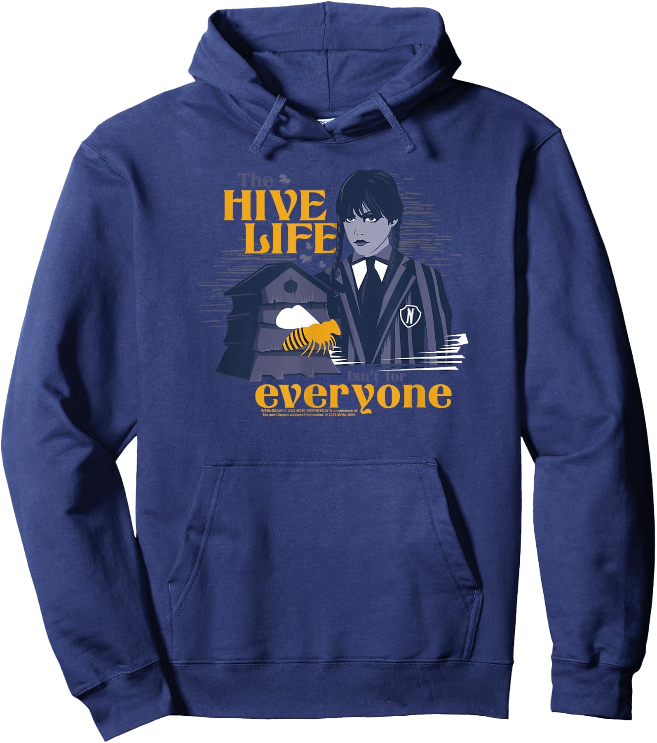Wednesday The Hive Life Bee Poster Hoodie - Hoodie | Navy