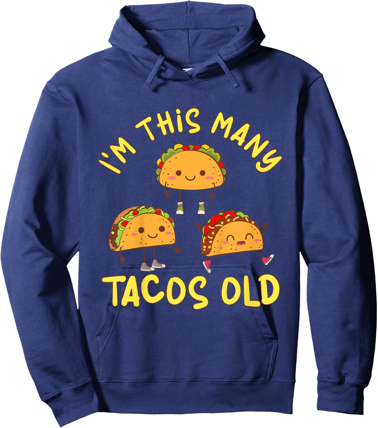 3 Years Old Girl Tacos Old 3rd Birthday Kids Hoodie - Hoodie | Navy