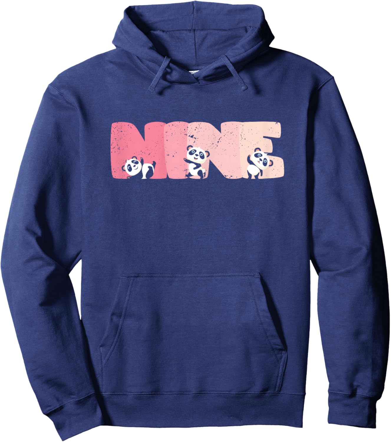 9 Year Old Cute Panda Birthday Girl 9th B-day Hoodie - Hoodie | Navy