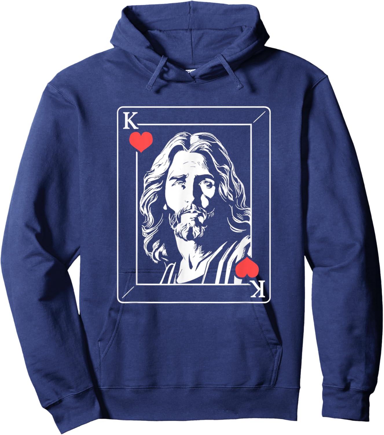 Jesus Christ - Jesus King Of Hearts Hoodie - Hoodie | Navy