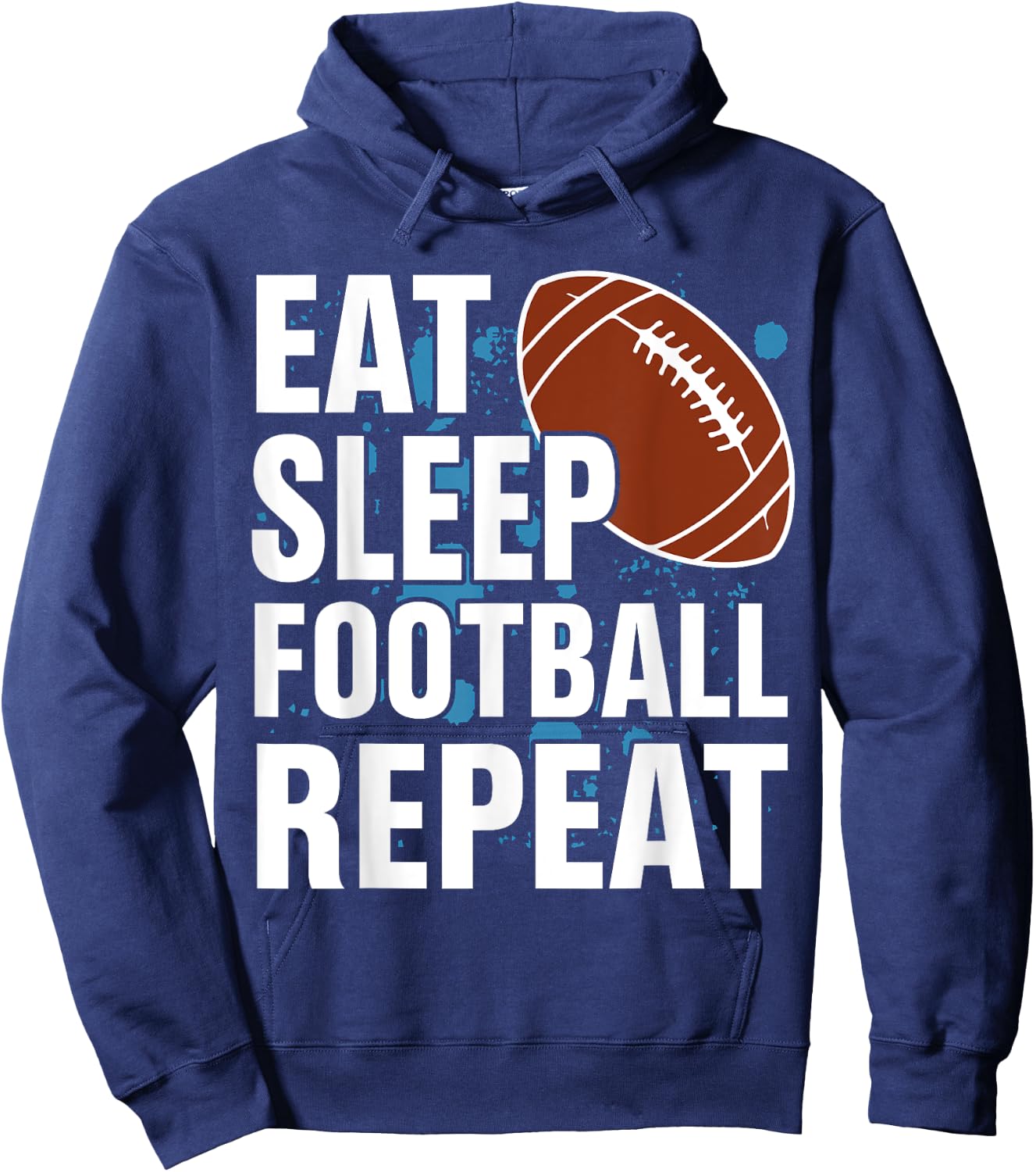Eat Sleep Football Repeat - American Football Hoodie - Hoodie | Navy