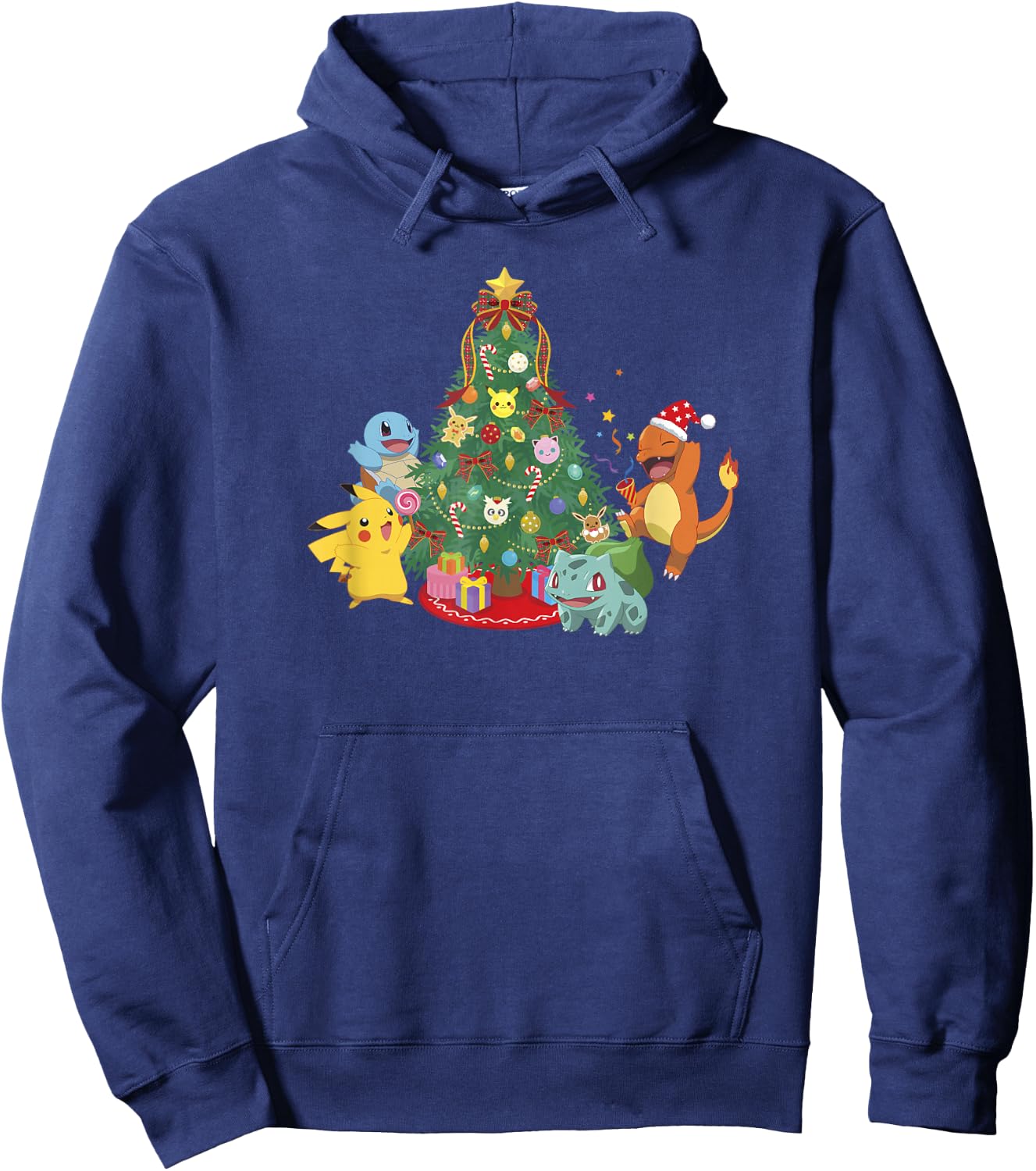 Pokémon Christmas Tree Dance Party Group Shot Hoodie - Hoodie | Navy