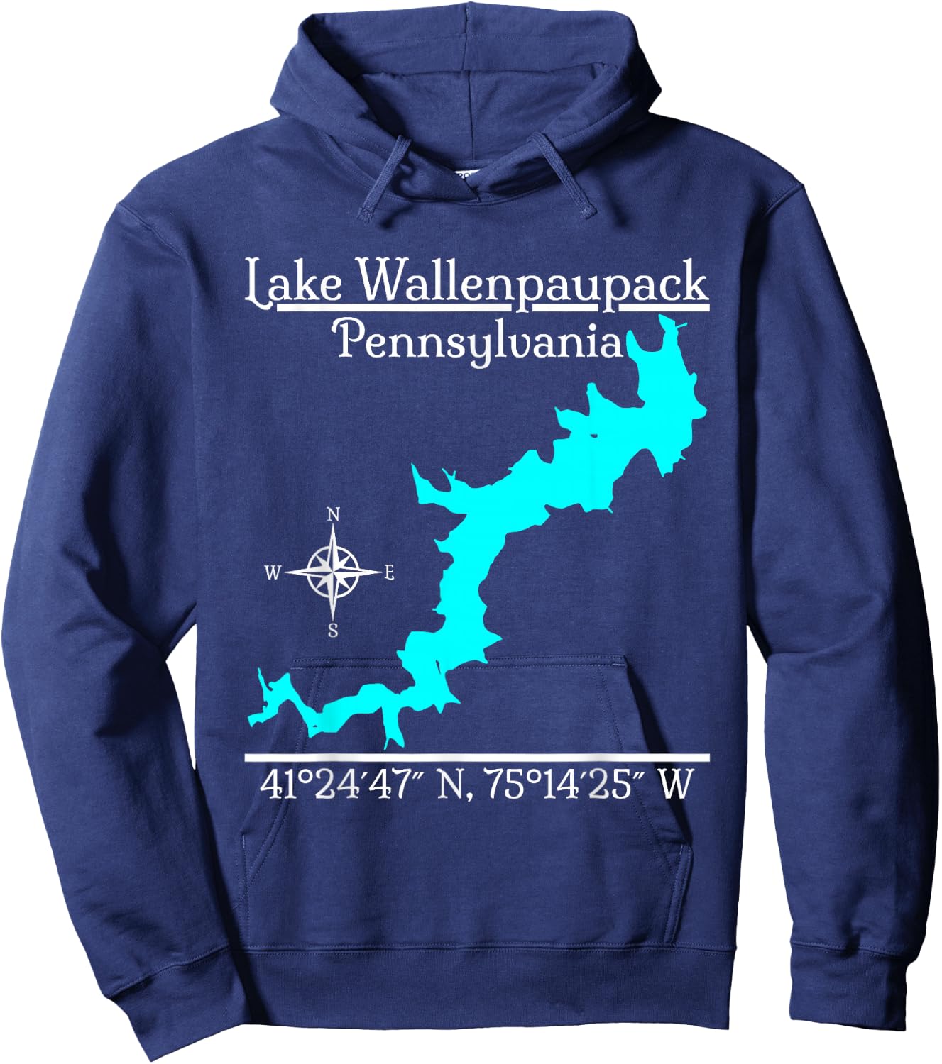 Lake Wallenpaupack, Pennsylvania Hoodie - Hoodie | Navy