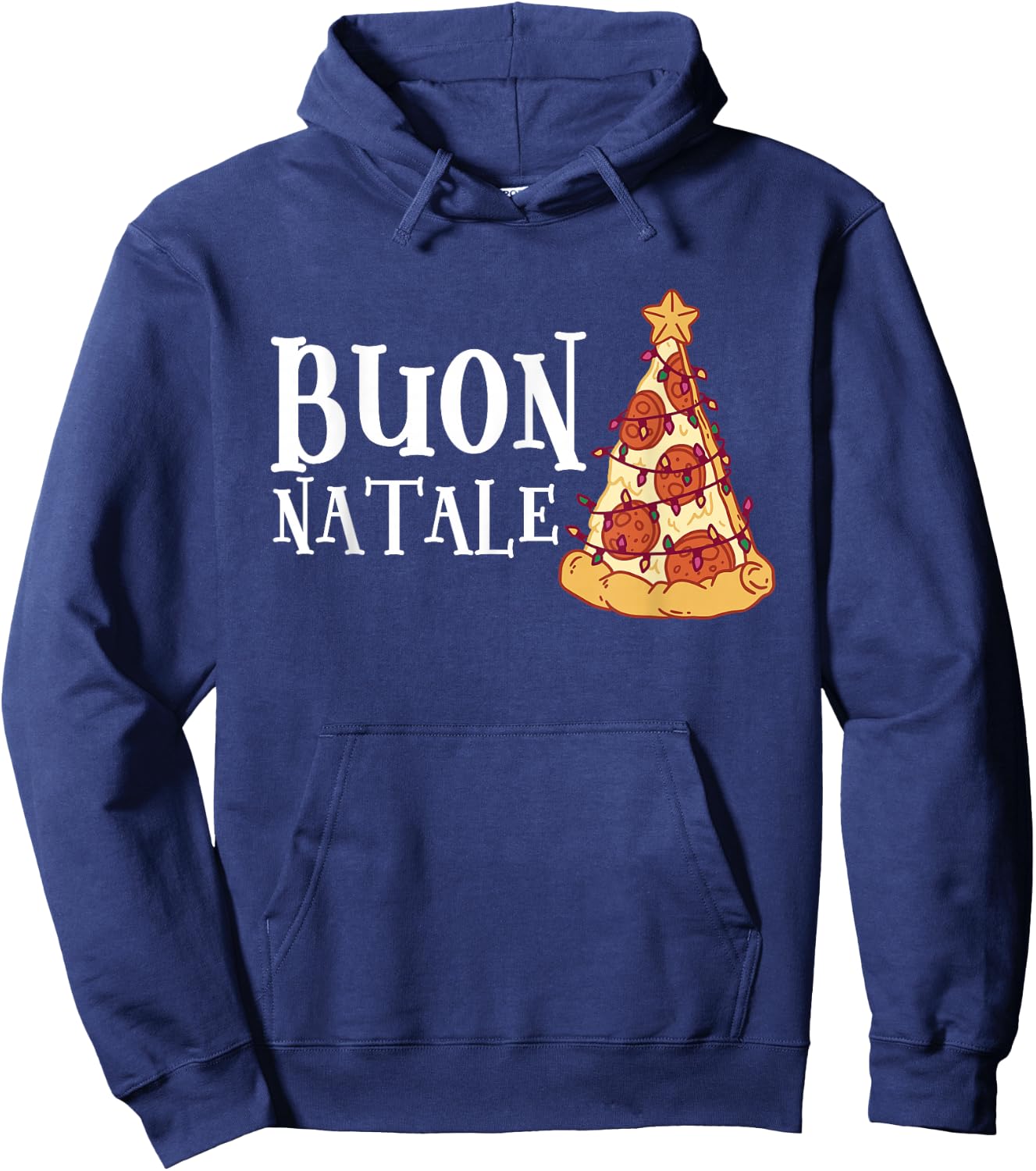 Buon Natale Christmas Italy Italian Pizza Hoodie - Hoodie | Navy