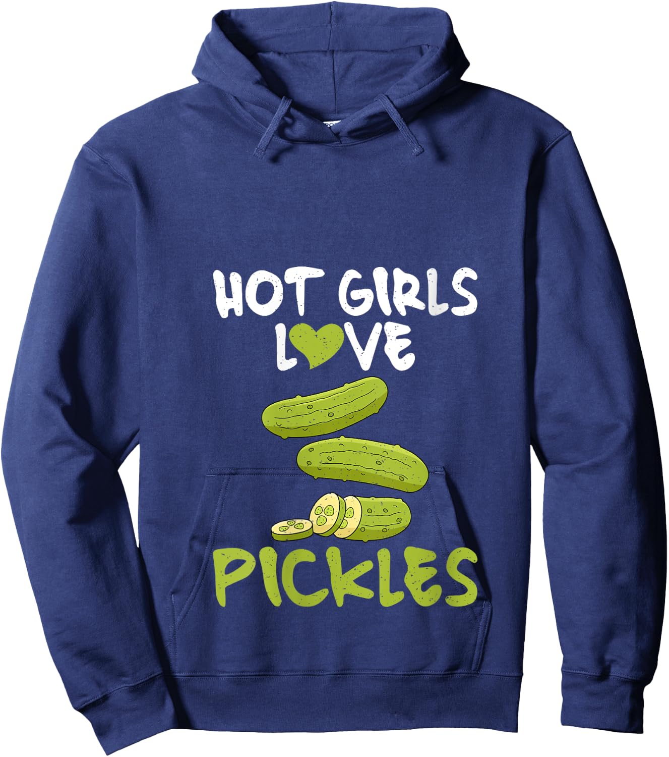 Hot Girls love Pickles V-Neck Hoodie - Hoodie | Navy