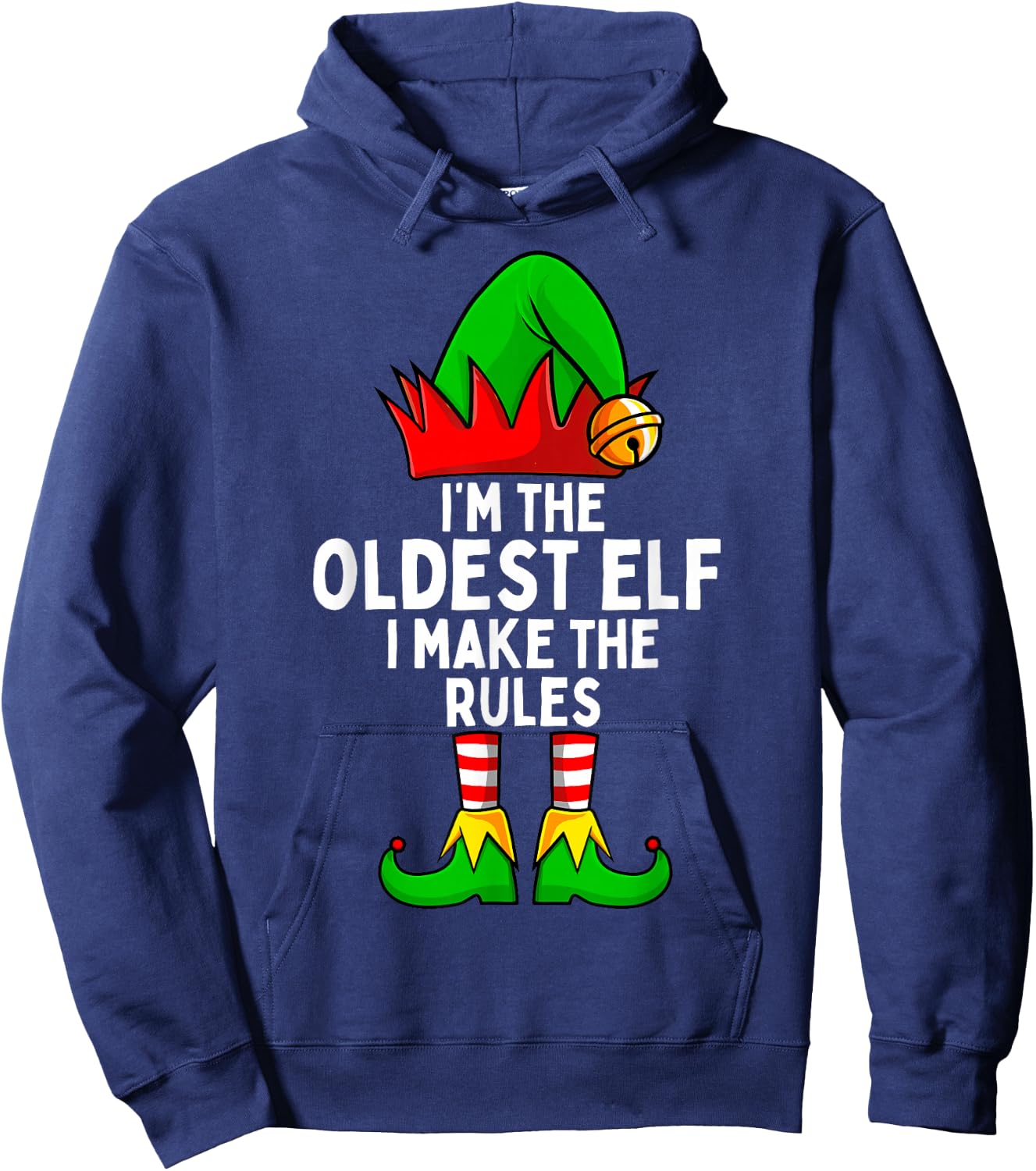 I'm The Oldest Elf Matching Family Christmas Hoodie - Hoodie | Navy