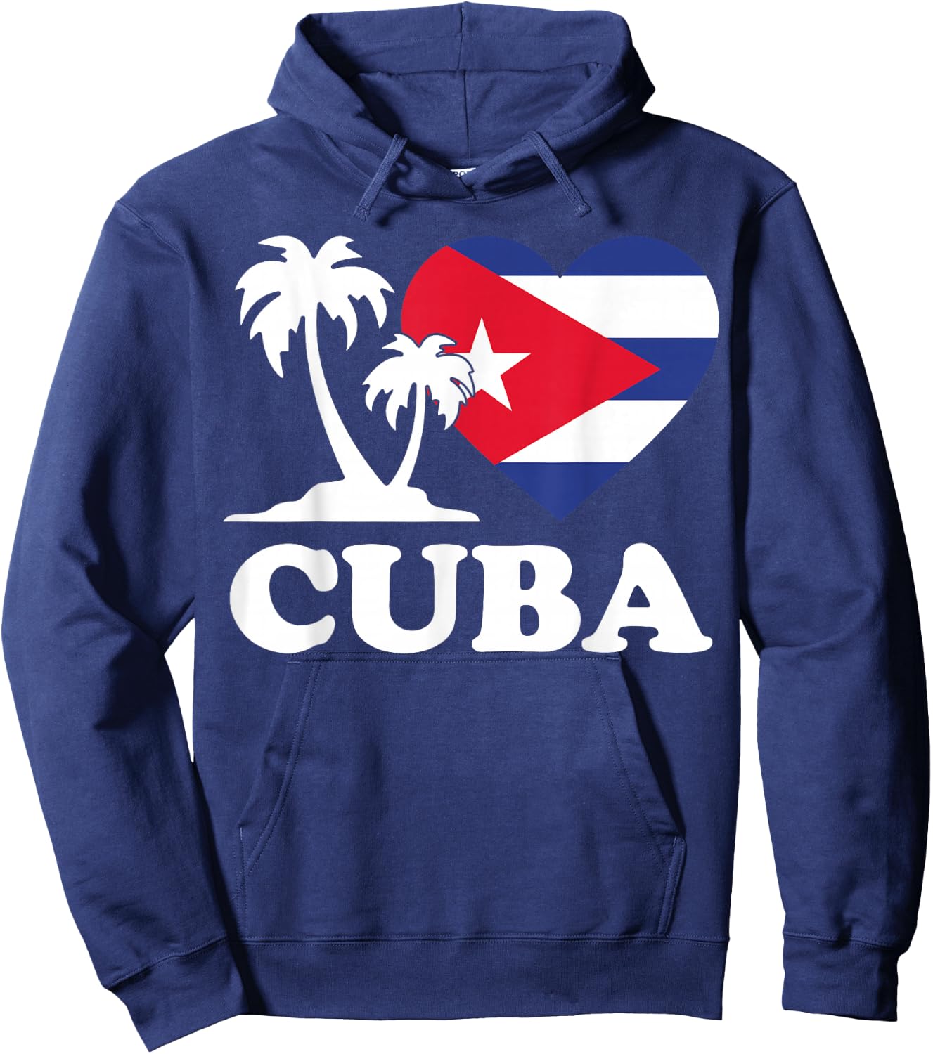 I Love Cuba Cuban Flag Heart Men Women Kids Hoodie - Hoodie | Navy