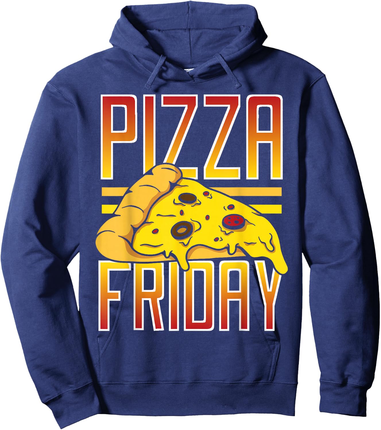 Pizza Friday Funny Food Hoodie - Hoodie | Navy