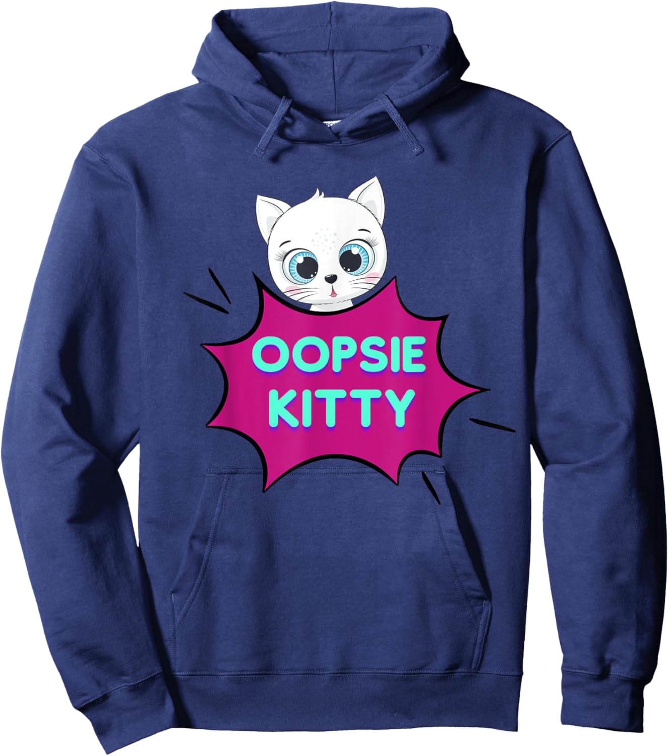Oopsie Kitty Hoodie - Hoodie | Navy