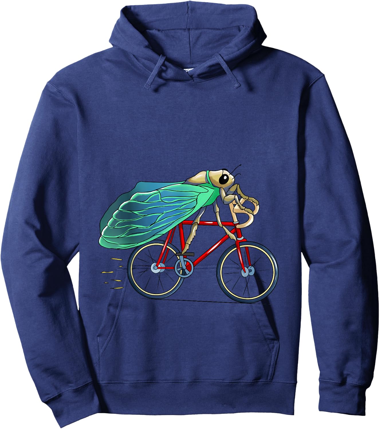 cicada Riding Bicycle Cute Biker Cyclist Hoodie - Hoodie | Navy
