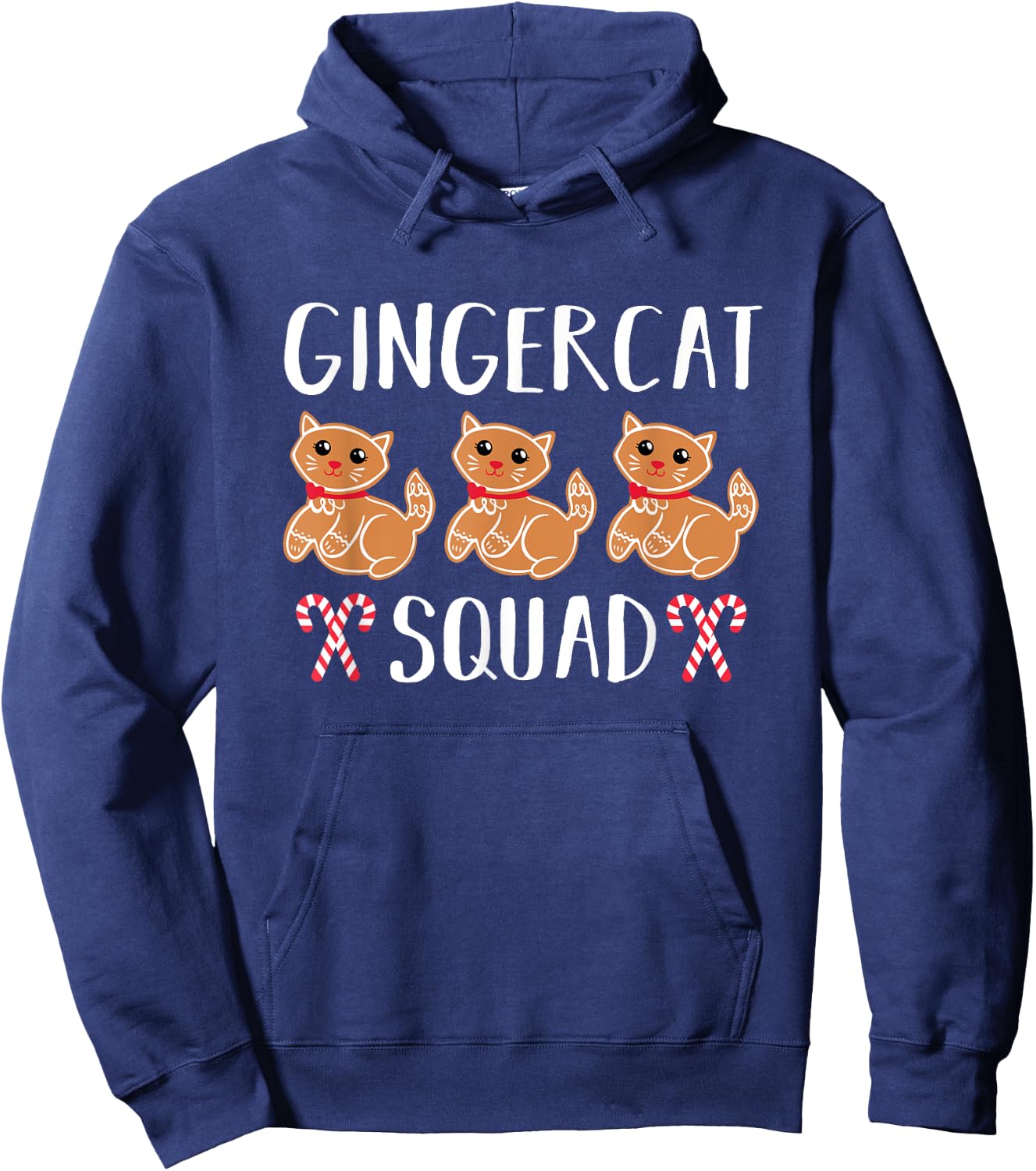 Christmas Gingerbread Cat Gingercat Squad Hoodie - Hoodie | Navy