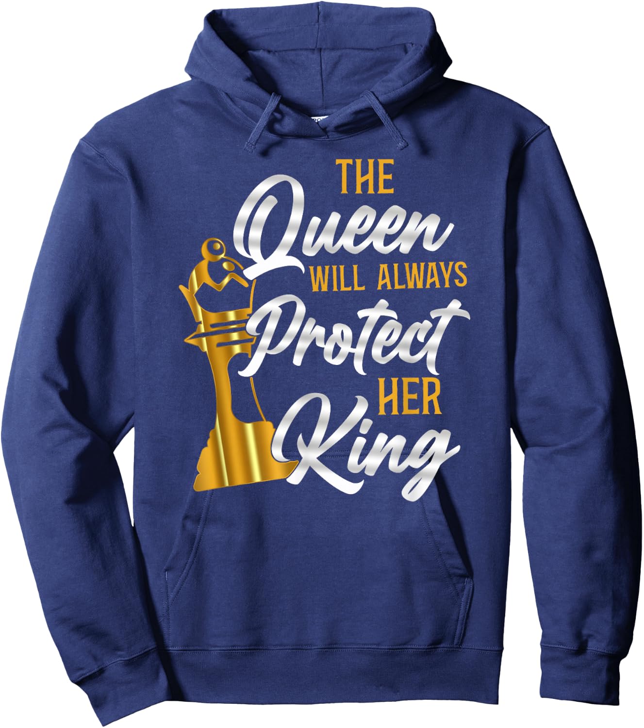 Chess Player Chess Piece Vintage Queen King Hoodie - Hoodie | Navy