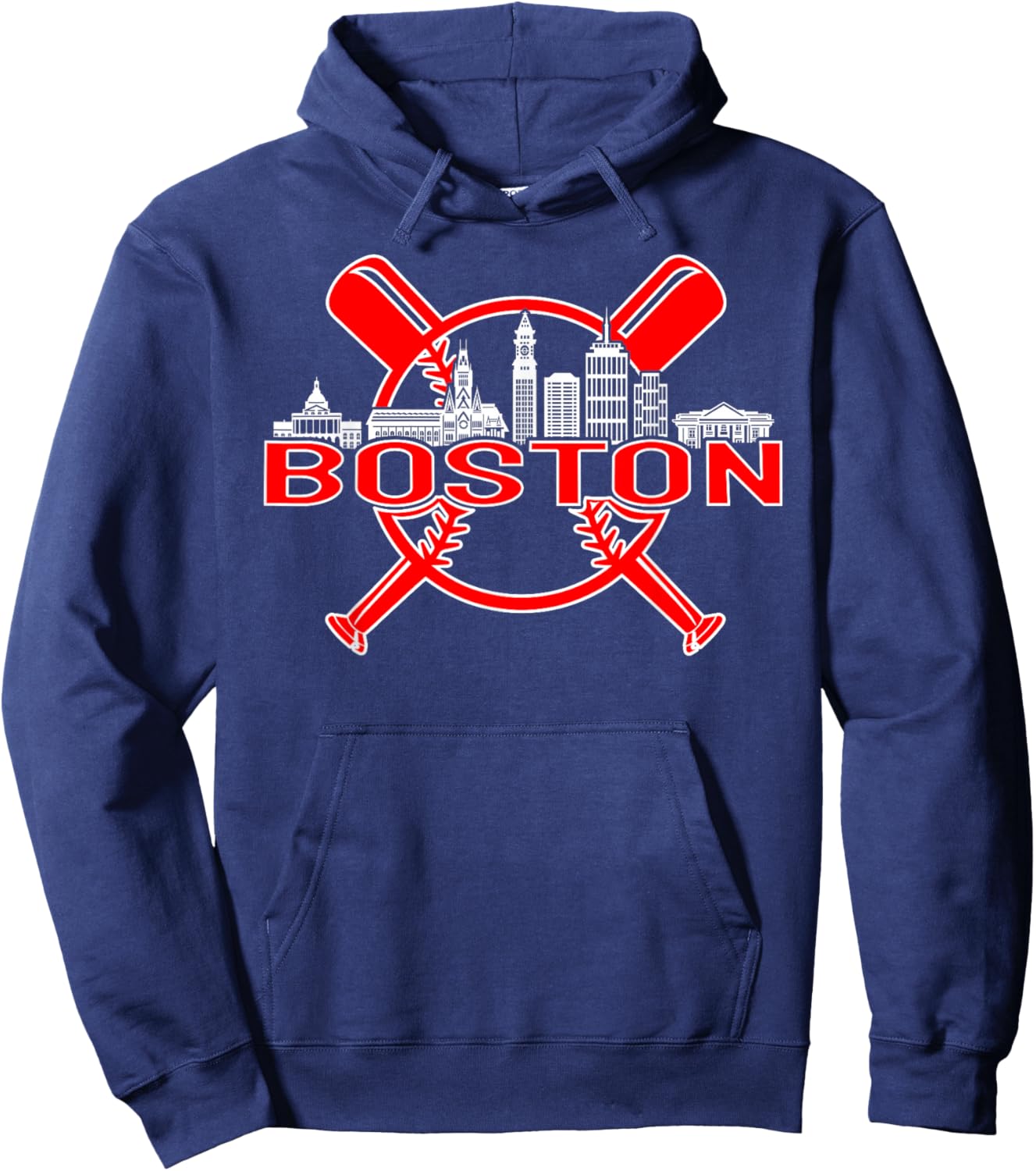 Boston Vintage Baseball Hoodie - Hoodie | Navy