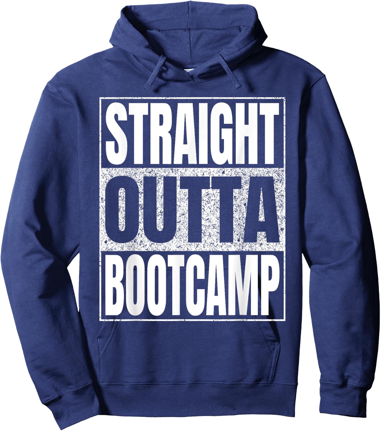 Straight Outta Bootcamp Military Retro Funny Hoodie - Hoodie | Navy
