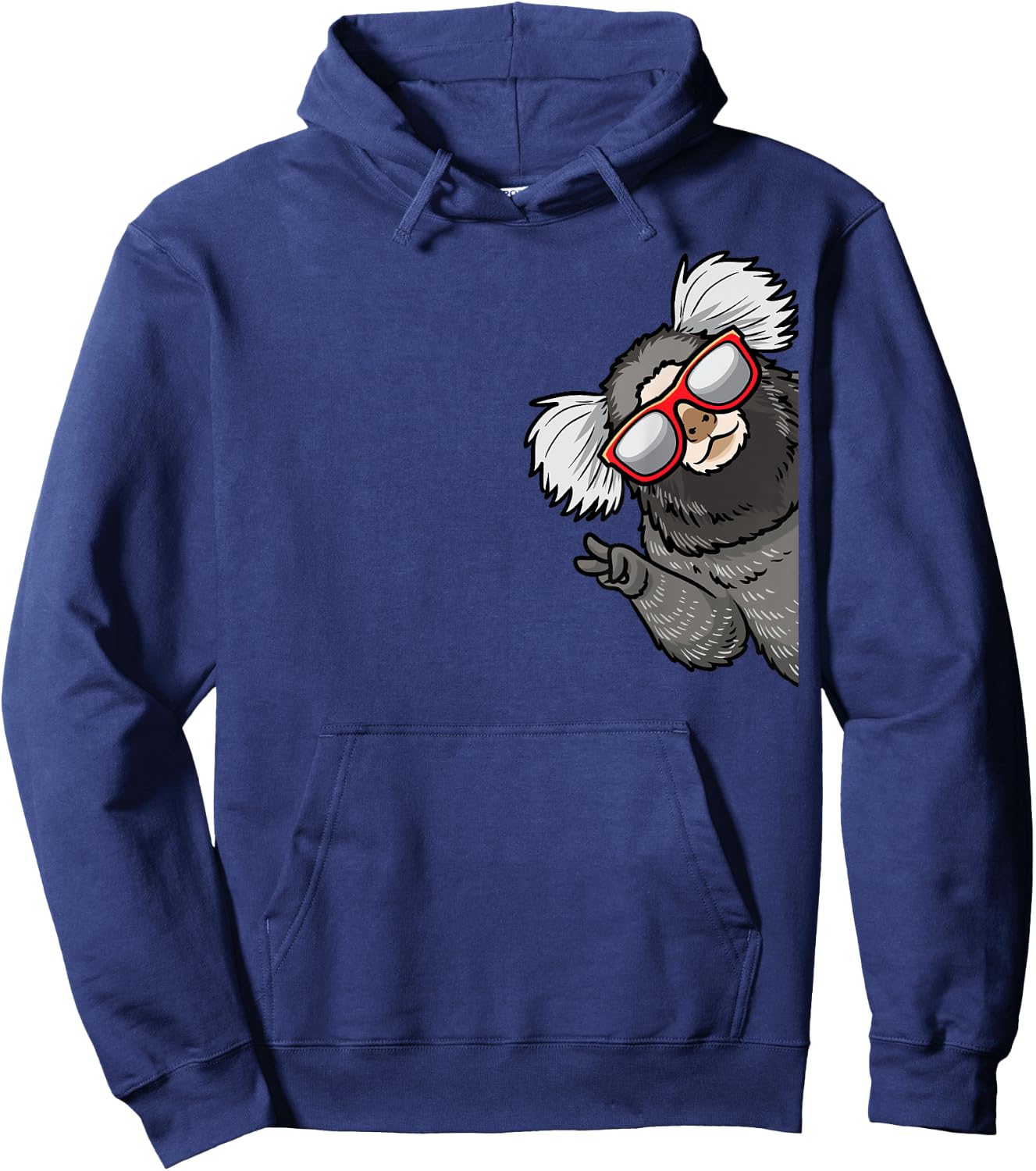 Marmoset Monkey With Sunglasses From Side Hoodie - Hoodie | Navy