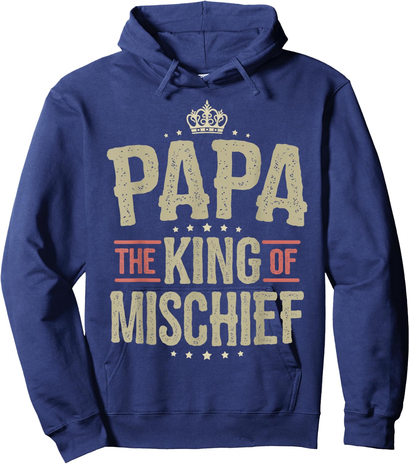 Papa from Grandchildren Papa King of Mischief Hoodie - Hoodie | Navy