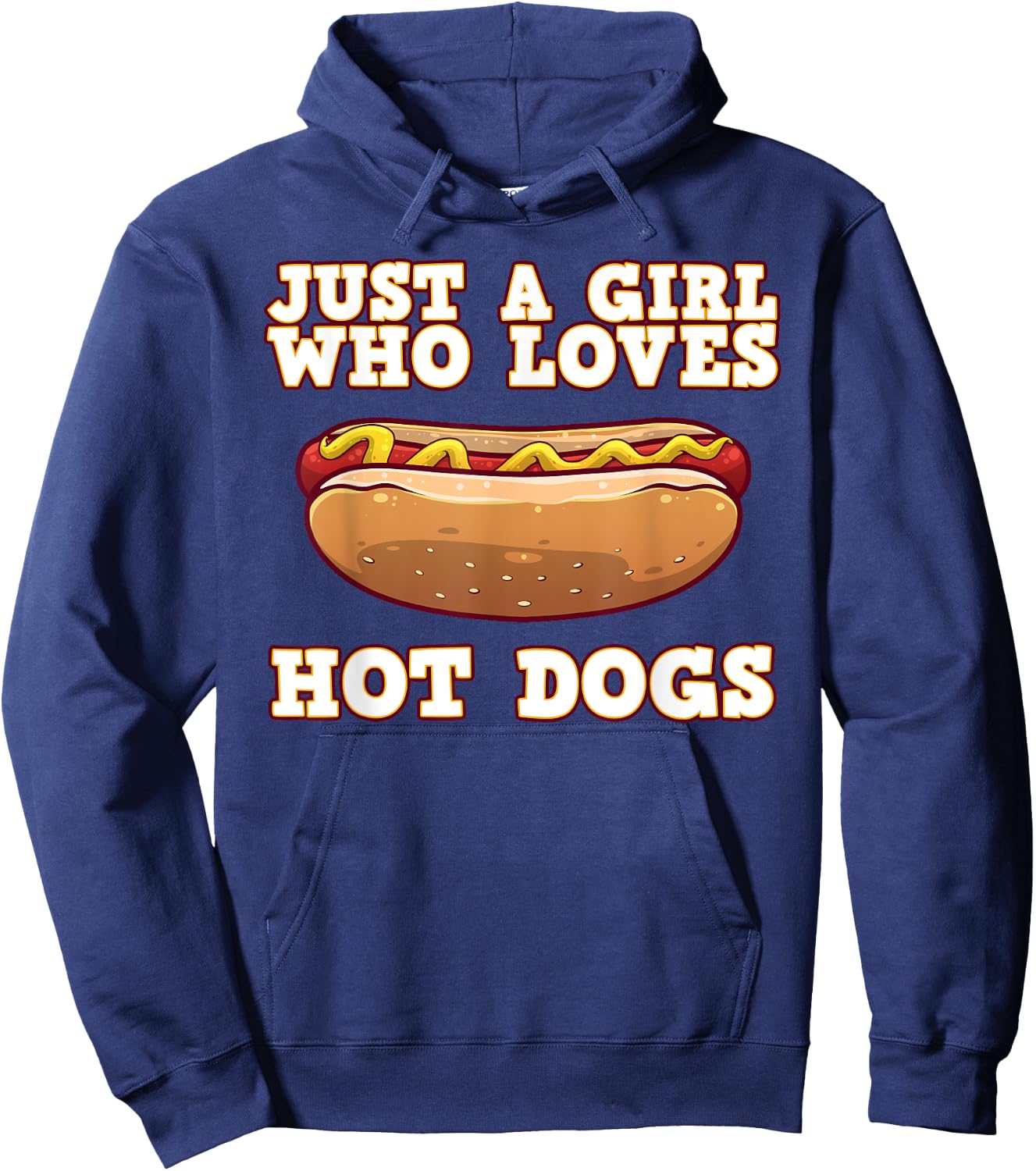 Funny Hot Dog Design Girls Hot Dog Lovers Hoodie - Hoodie | Navy