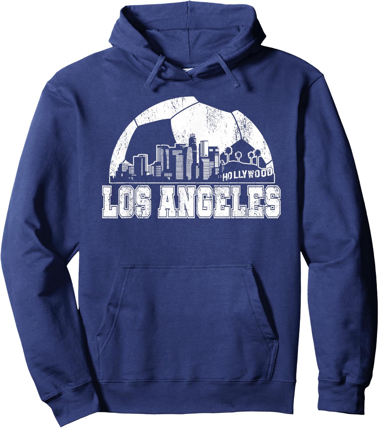 Los Angeles Skyline Soccer Lover Hoodie - Hoodie | Navy
